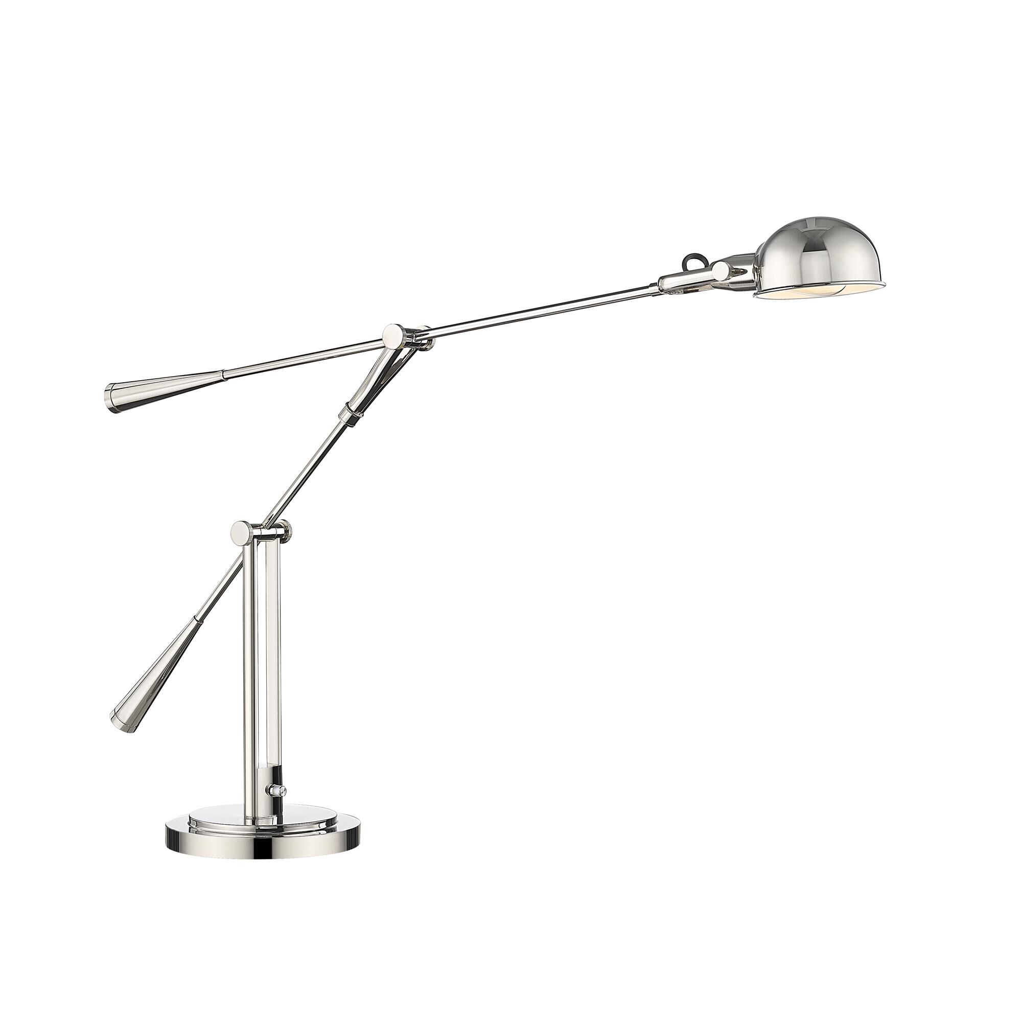 Shown in Polished Nickel finish and Polished Nickel glass and Polished Nickel shade