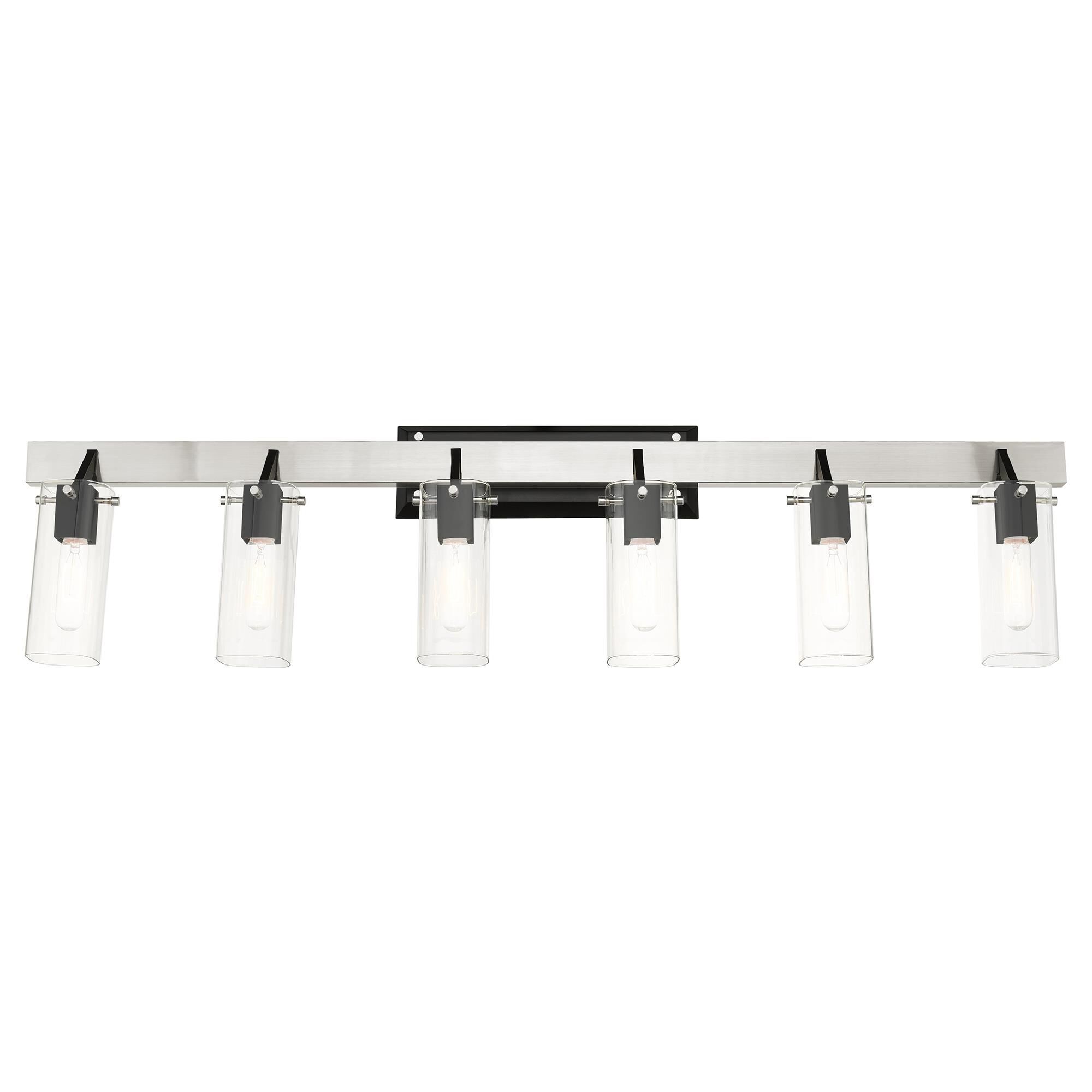 Shown in Brushed Nickel finish and Clear Square  With Rounded Corners glass
