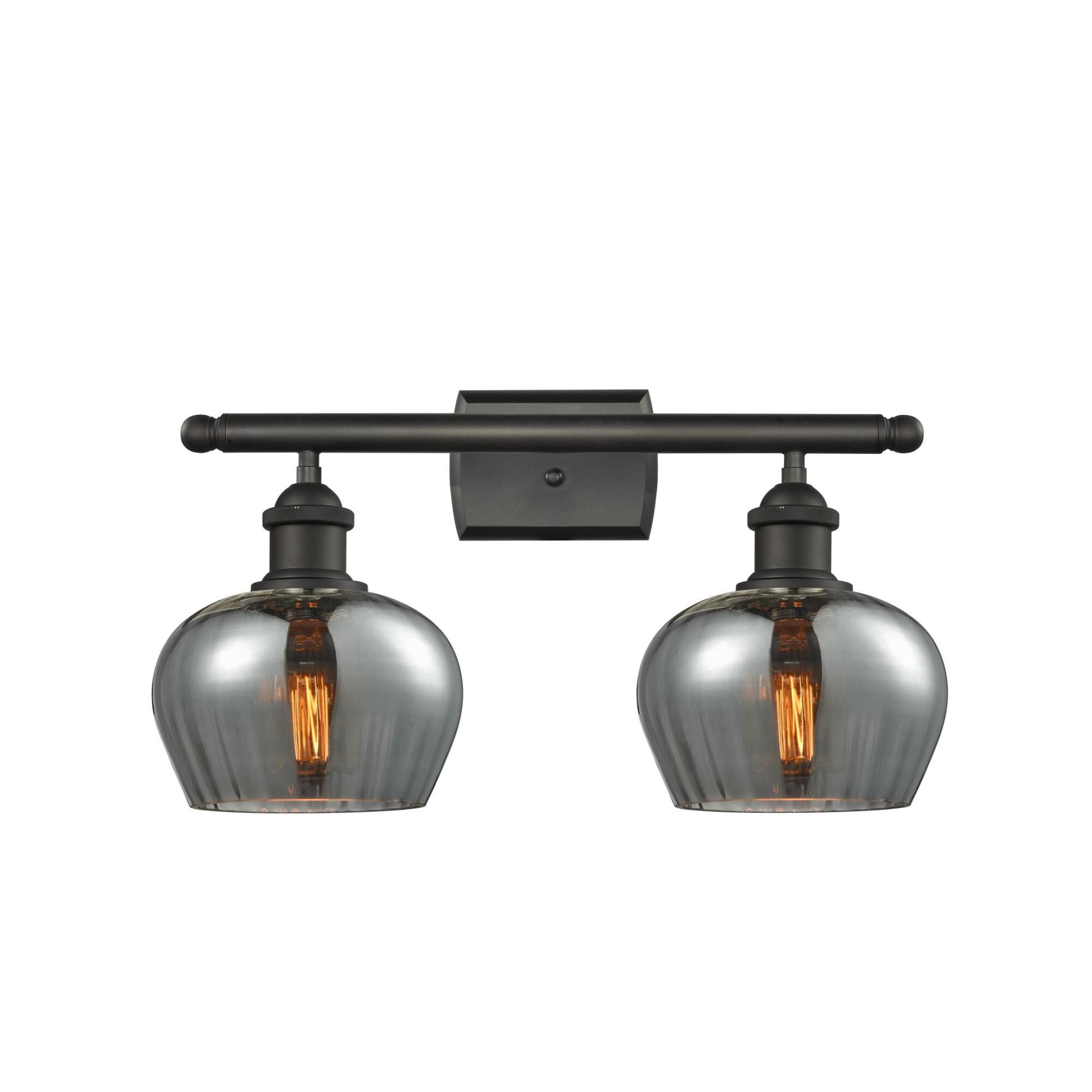 Shown in Oil Rubbed Bronze finish and Smoked Fluted glass