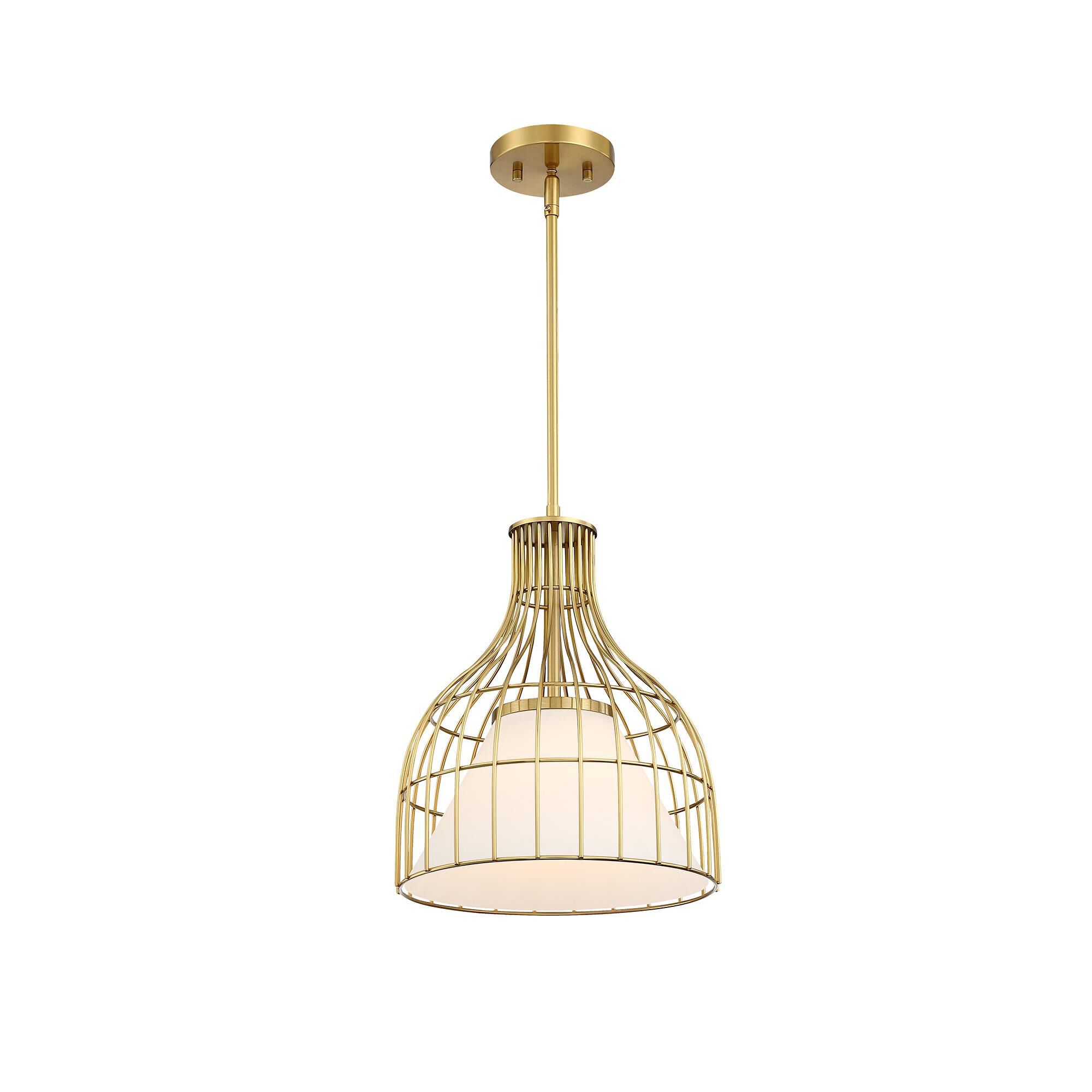 Shown in Brushed Gold finish and Etched Opal glass