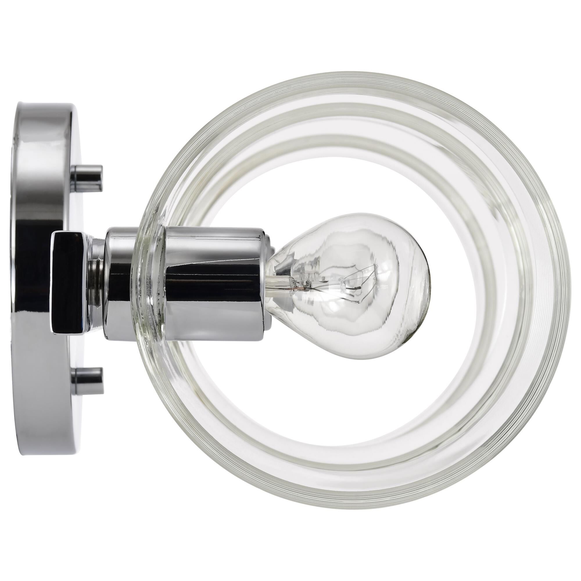 Shown in Polished Nickel finish and Clear glass
