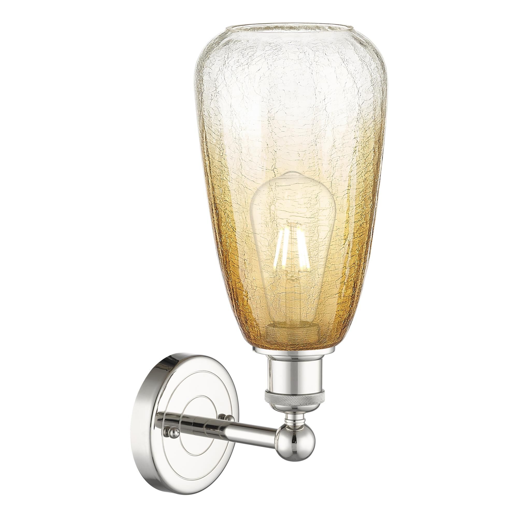 Shown in Polished Nickel finish and Amber glass