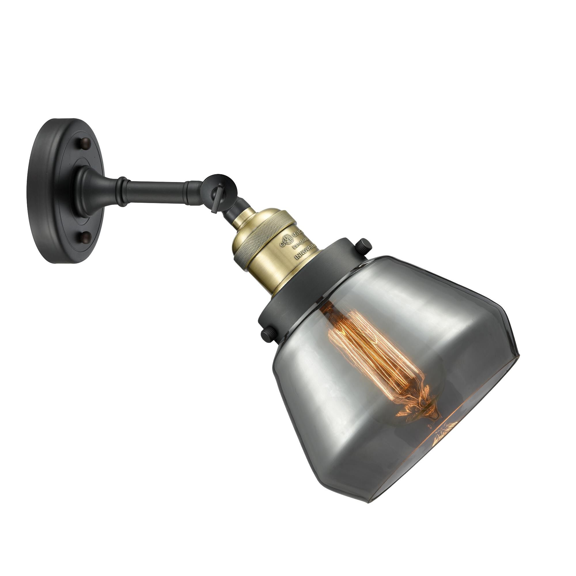 Shown in Black Antique Brass finish and Plated Smoked glass and No Accent accent