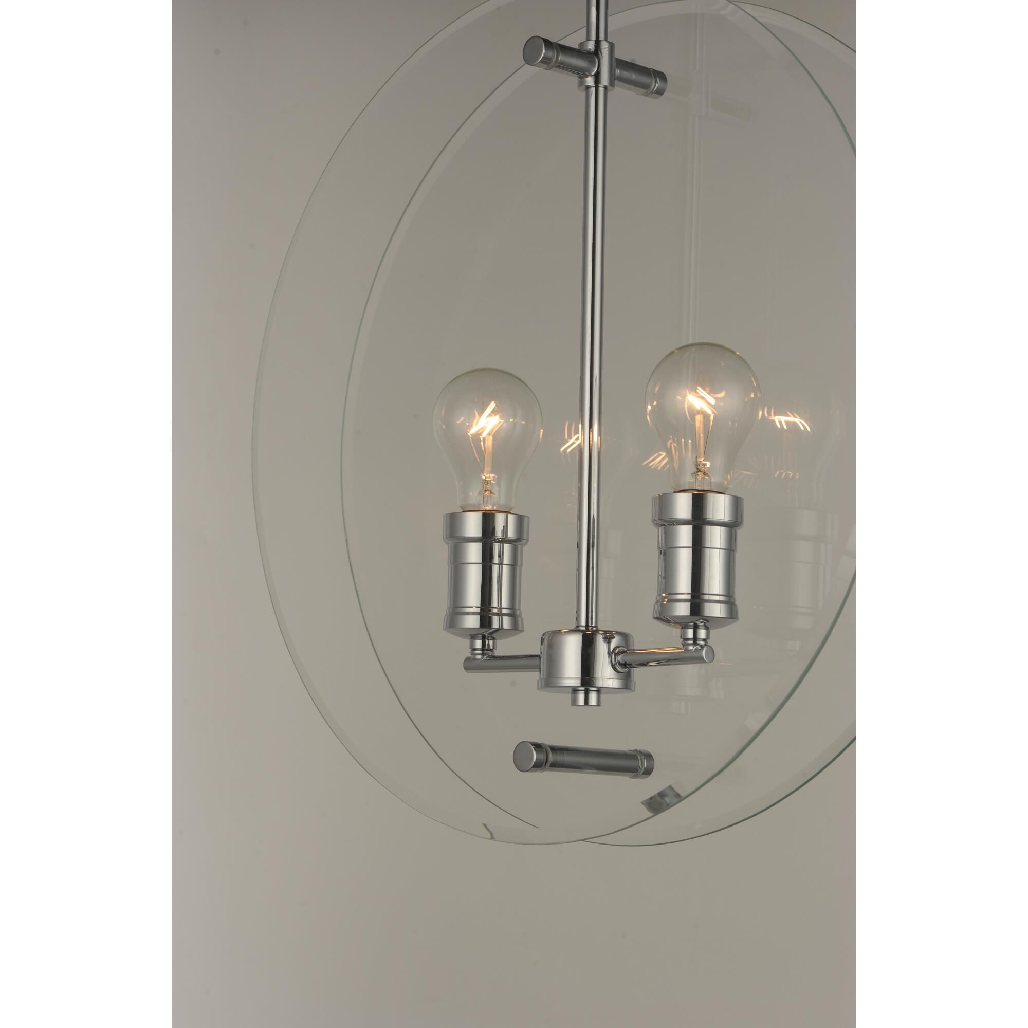 Shown in Polished Chrome finish and Clear glass