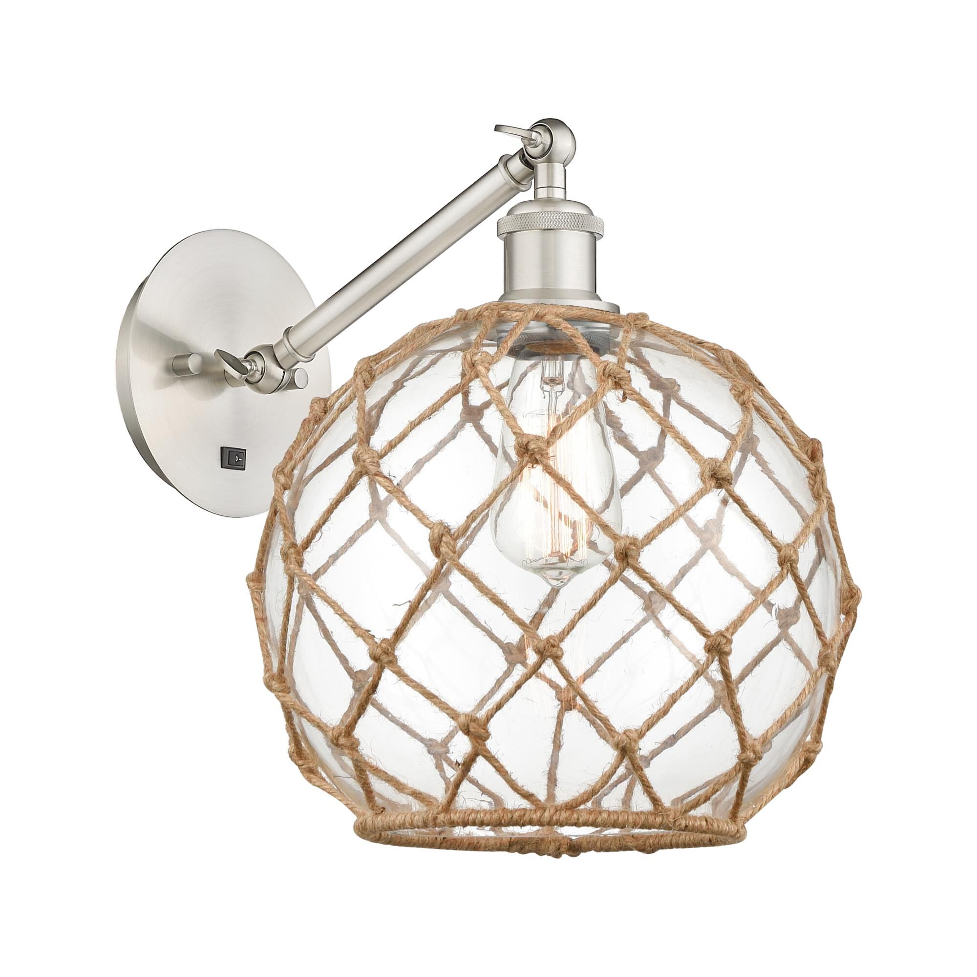 Bruno Marashlian Farmhouse Rope 10 Inch Wall Swing Lamp by Innovations Lighting