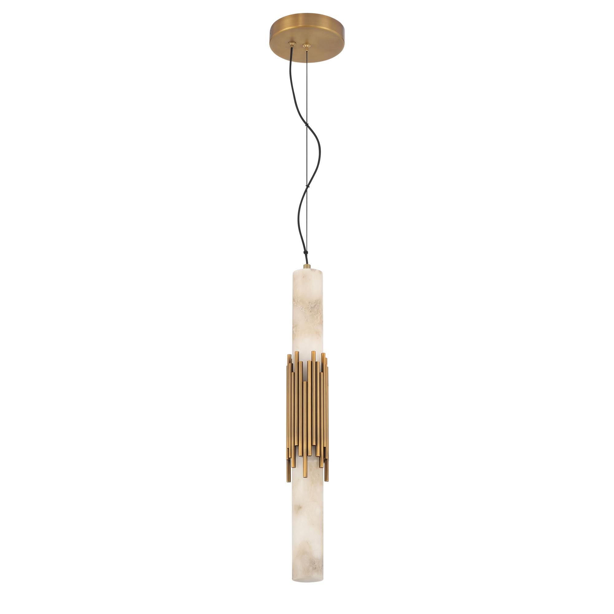 Shown in Antique Brass finish and Alabaster glass