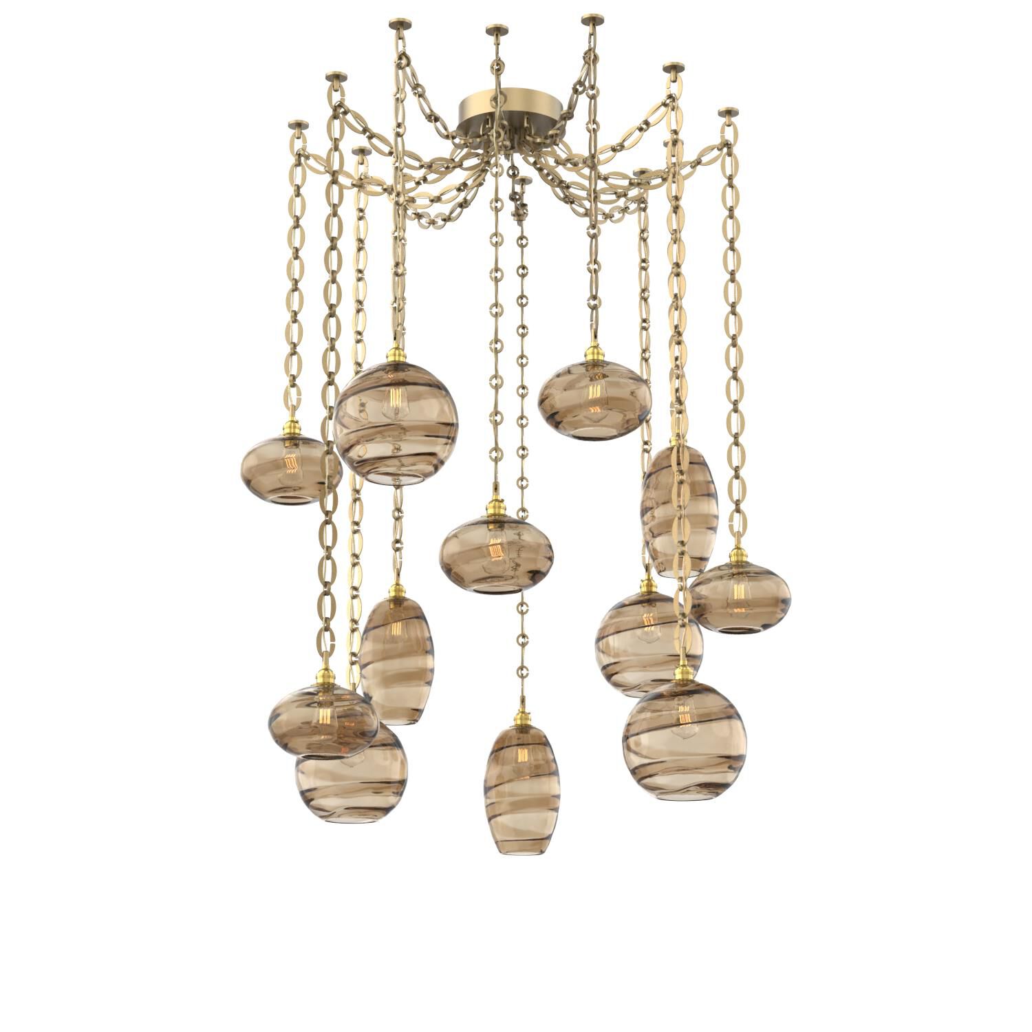 Shown in Gilded Brass finish and Bronze glass