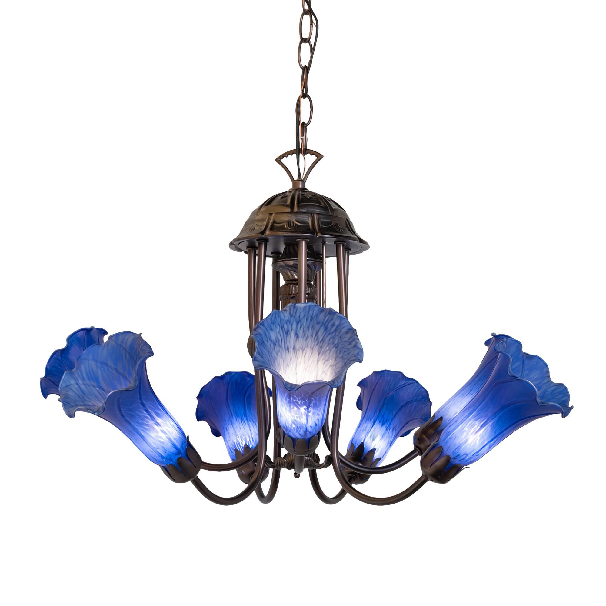 Blue 24 Inch 7 Light Chandelier by Meyda Lighting