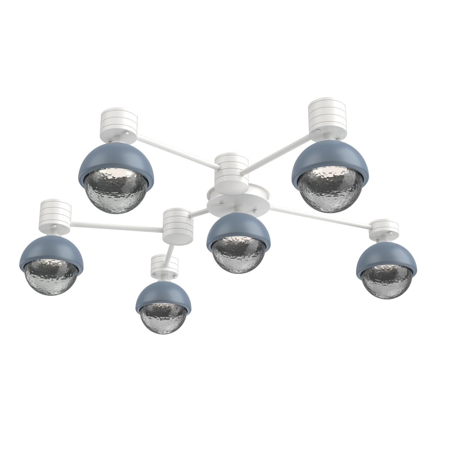 Shown in Salt White finish and Smoke glass and Poppy Blue accent