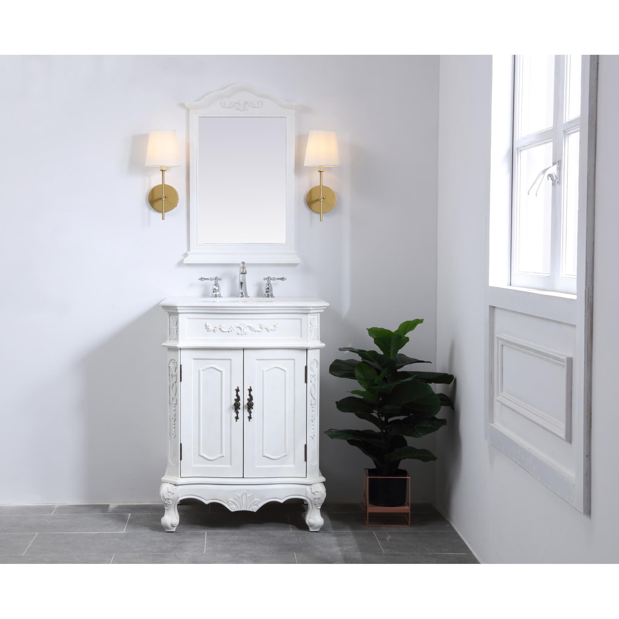 Shown in Antique White finish