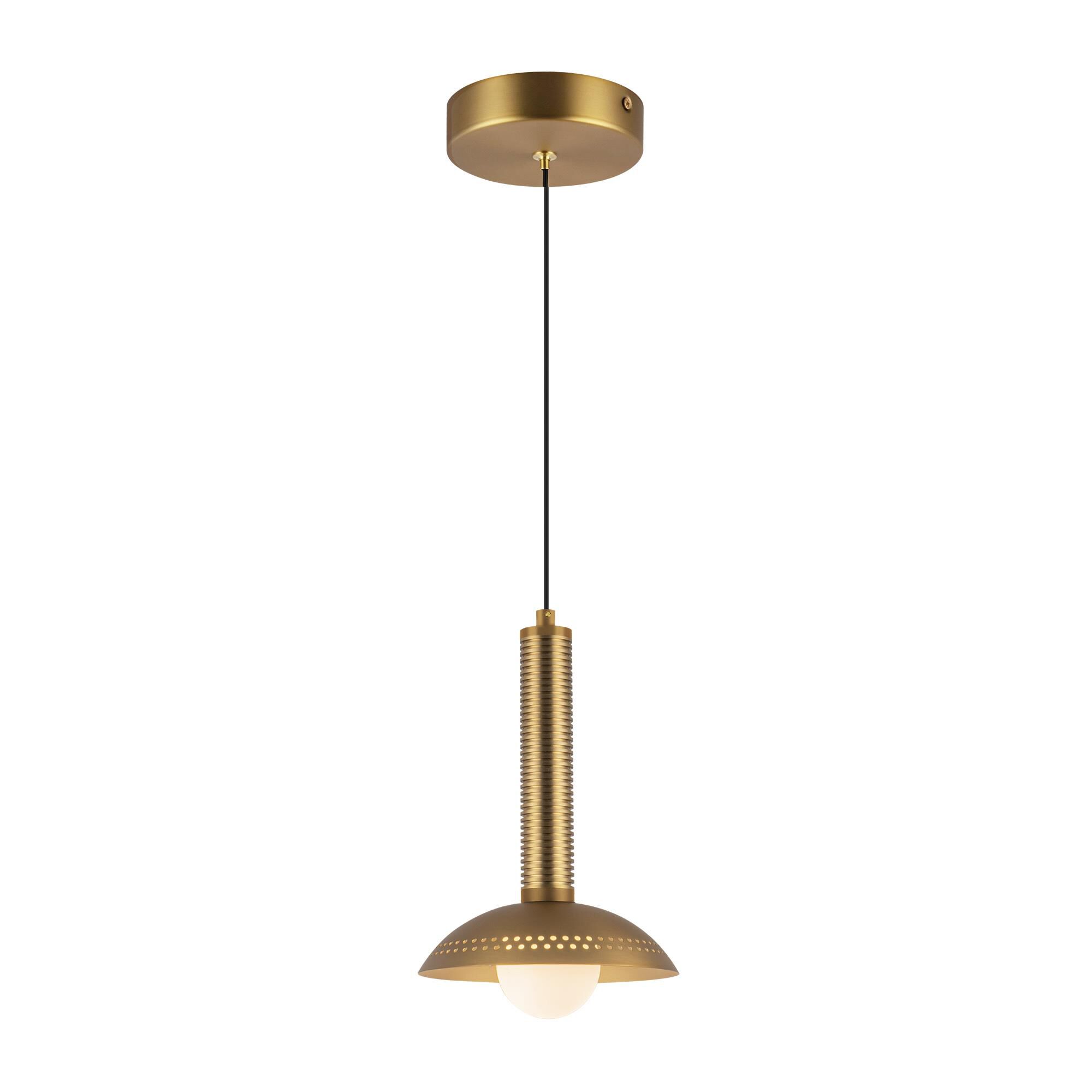 Shown in Brushed Gold finish and Opal glass