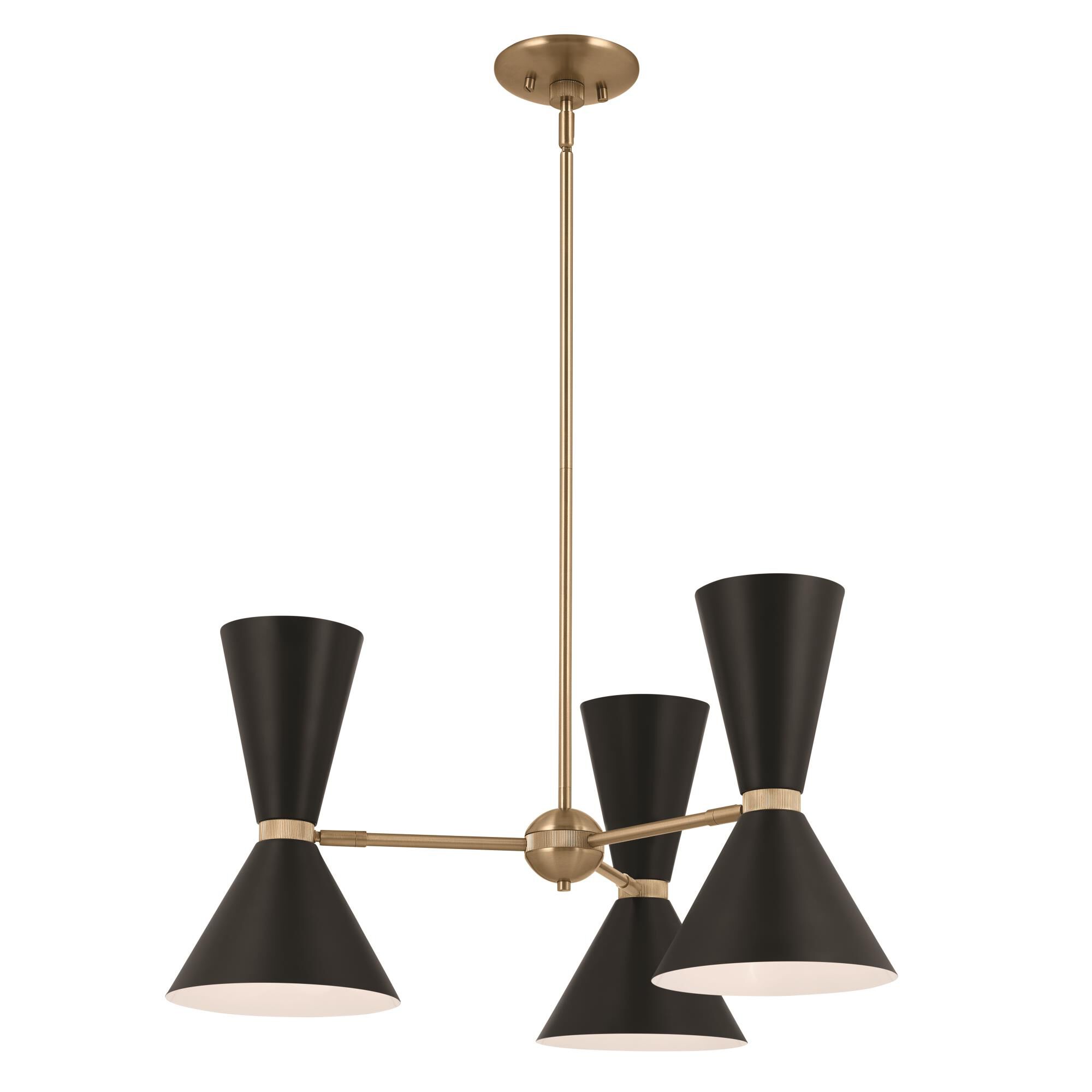 Shown in Champagne Bronze with Black finish and Metal and Cone shade