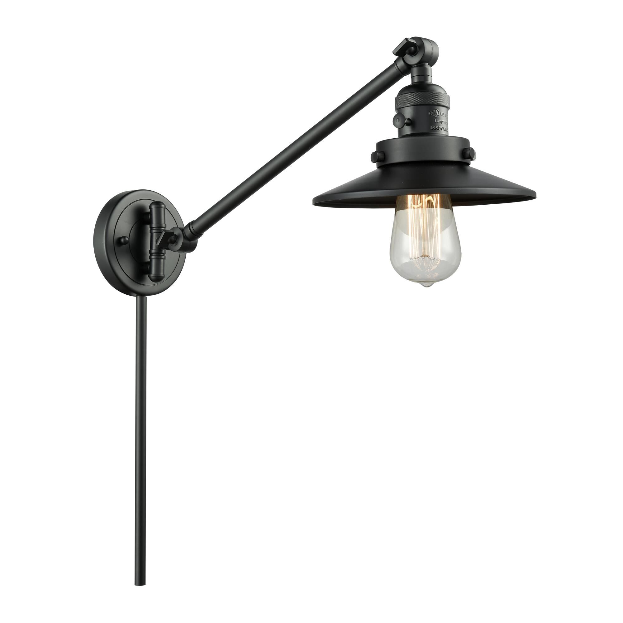 Shown in Matte Black finish and Matte Black shade