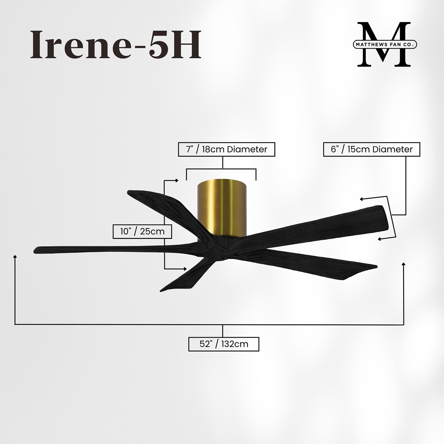 Irene 52 Inch Flush Mount Fan by Matthews Fan Company