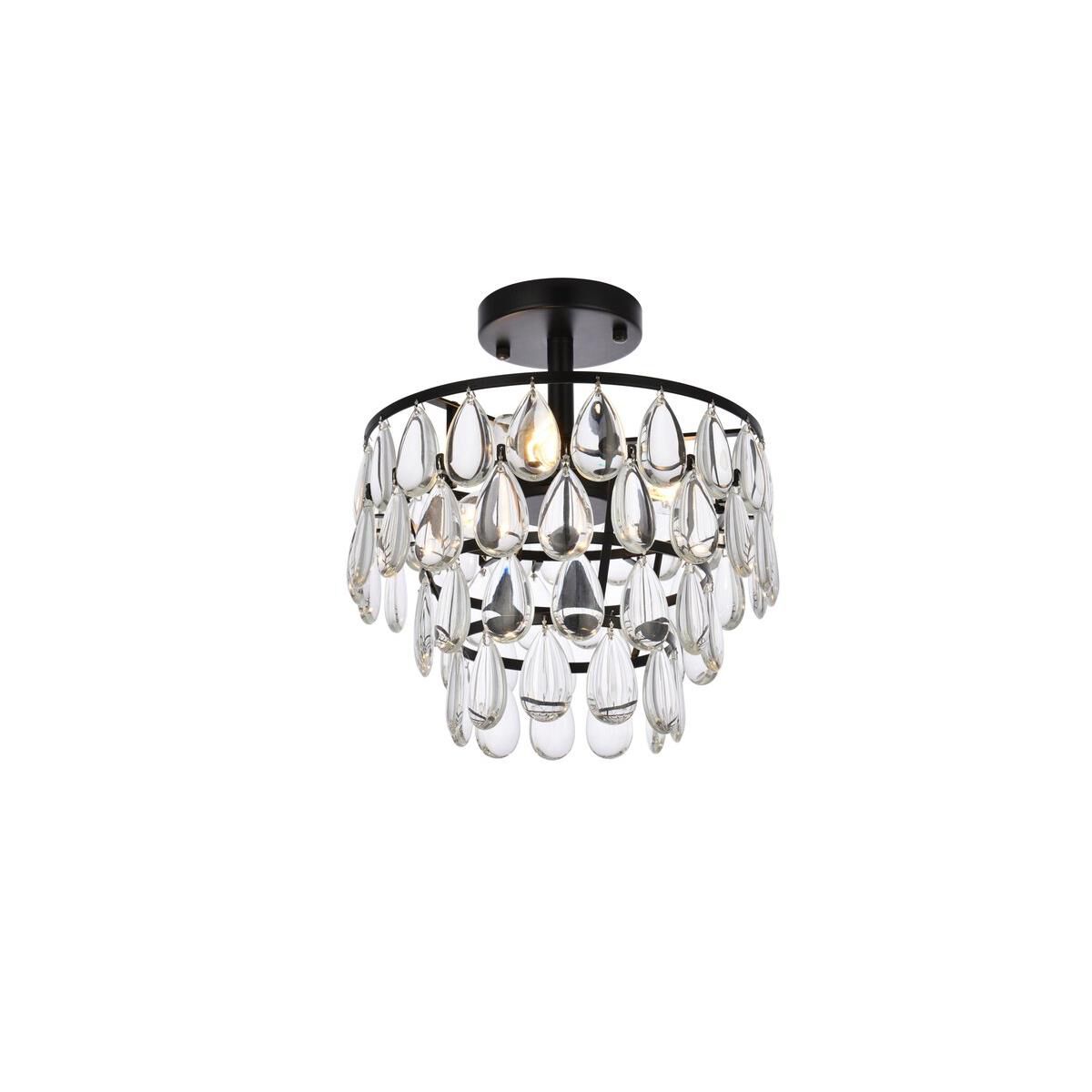 Mila 12 Inch 3 Light Flush Mount by Elegant Lighting