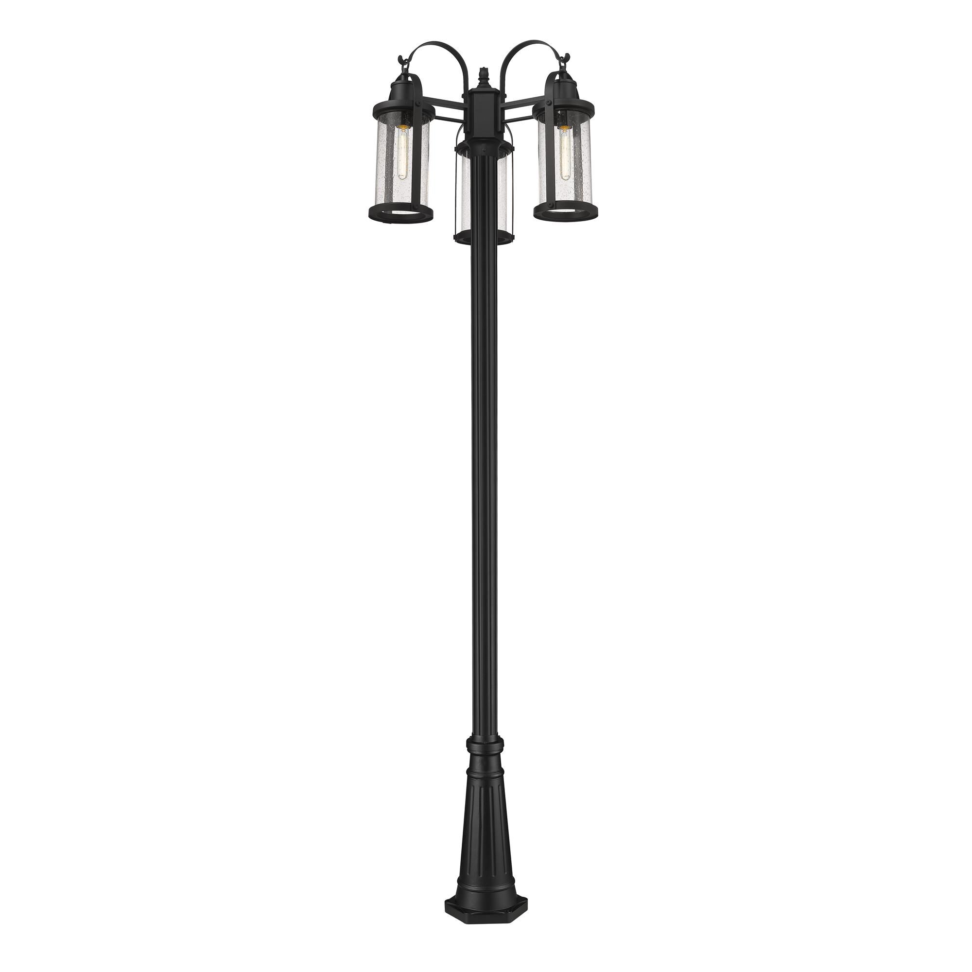 Shown in Black finish and Glass shade