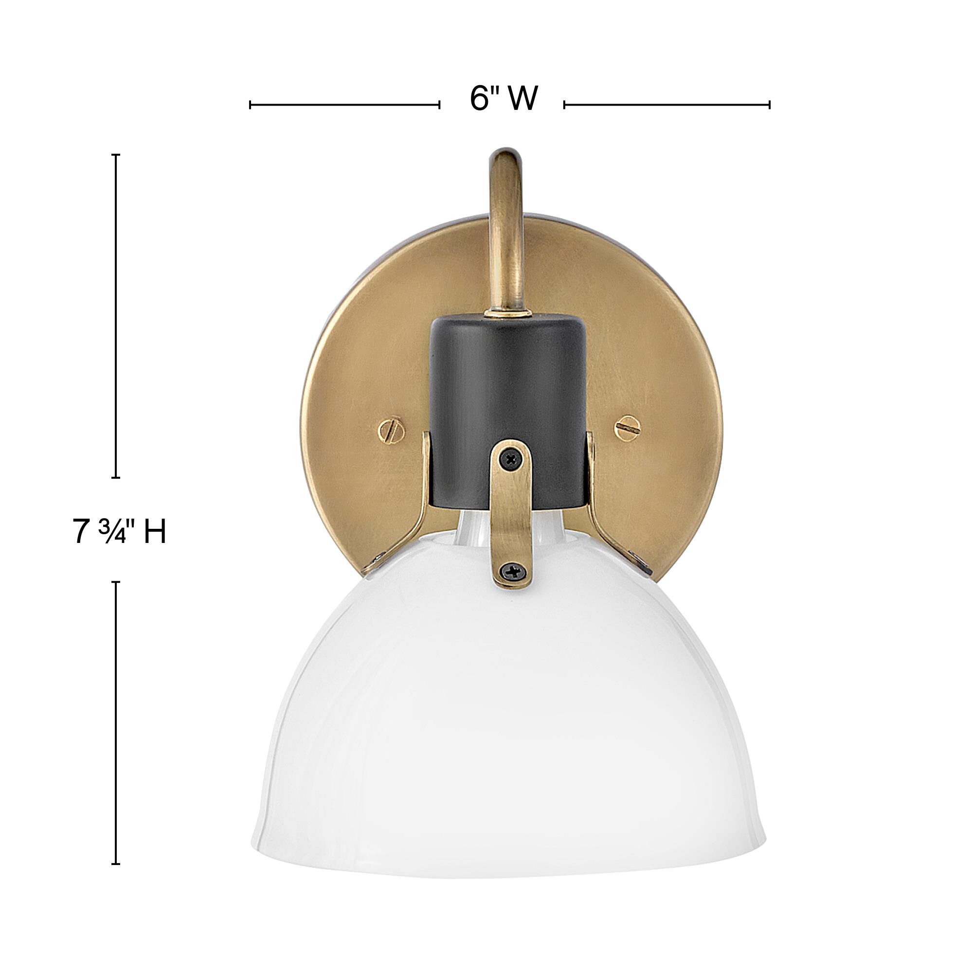 Shown in Heritage Brass with Black Accents finish and Cased Opal glass