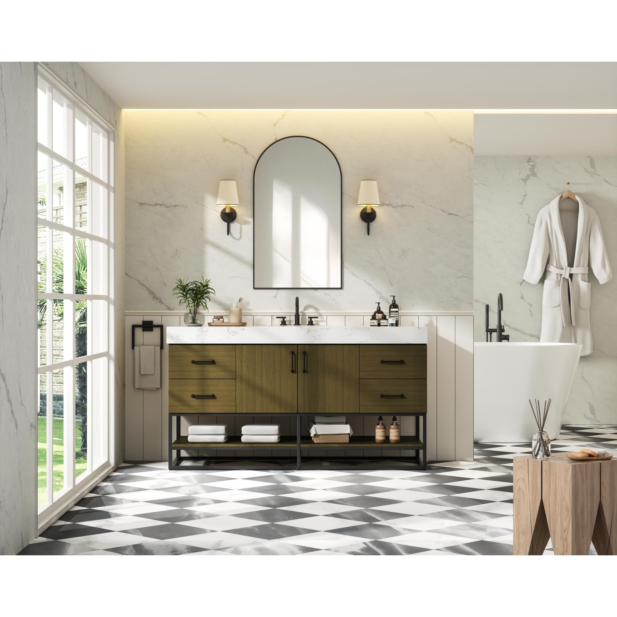 Caroline 60 Inch Bath Vanity by Elegant Dcor