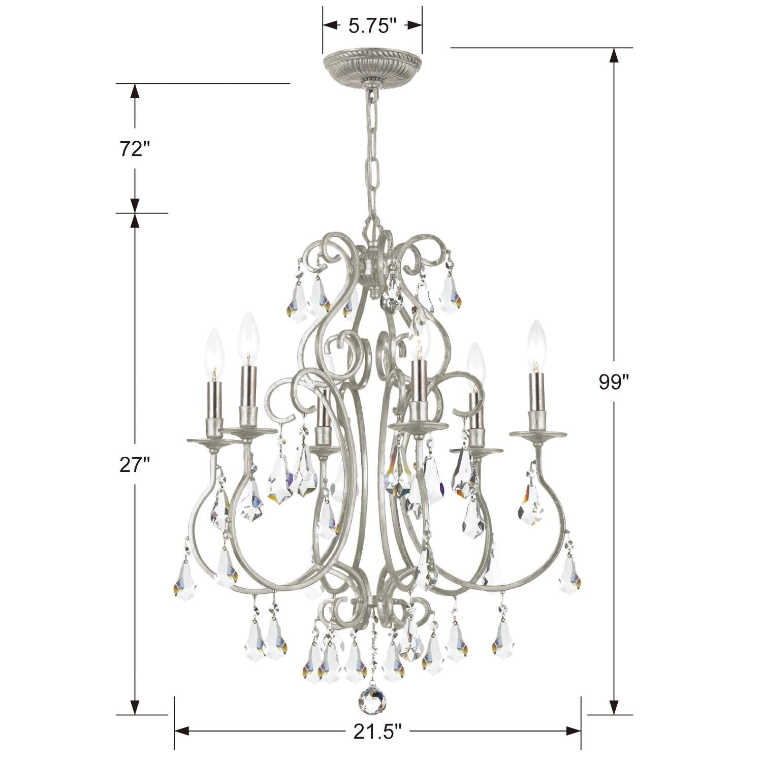 Ashton 21 Inch 6 Light Mini Chandelier by Crystorama