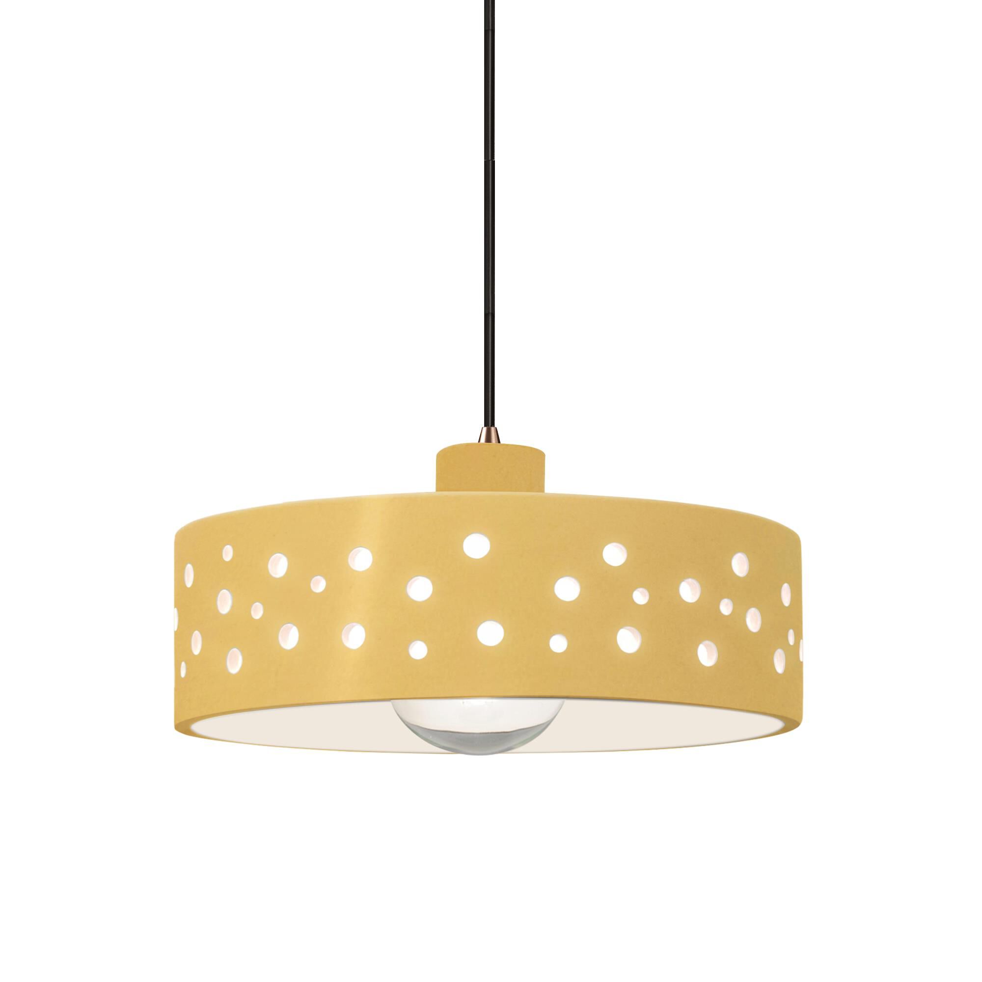 Shown in Dark Bronze finish and Muted Yellow shade