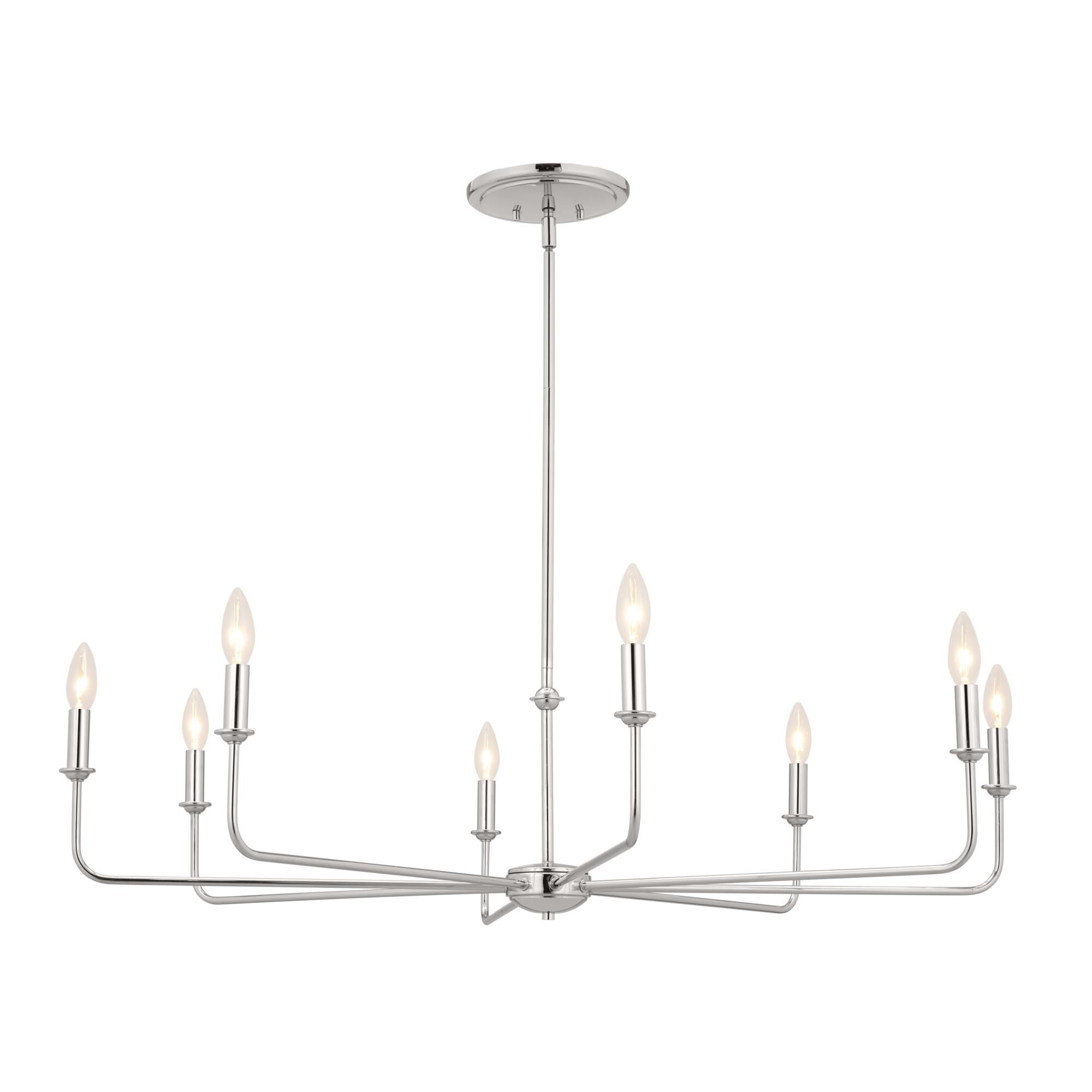 Shown in Polished Nickel finish and Fabric and Bell shade