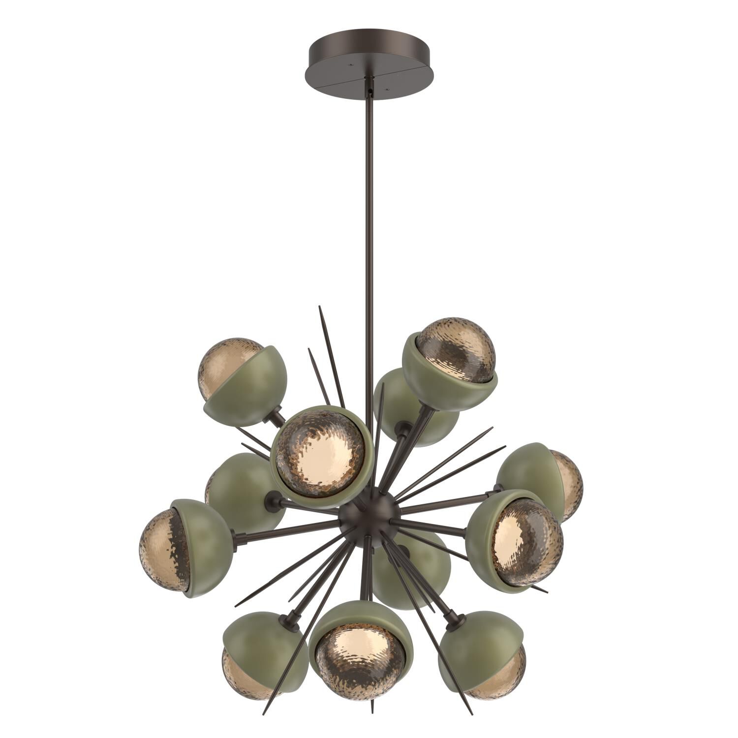 Shown in Flat Bronze finish and Bronze glass and Sage Green accent