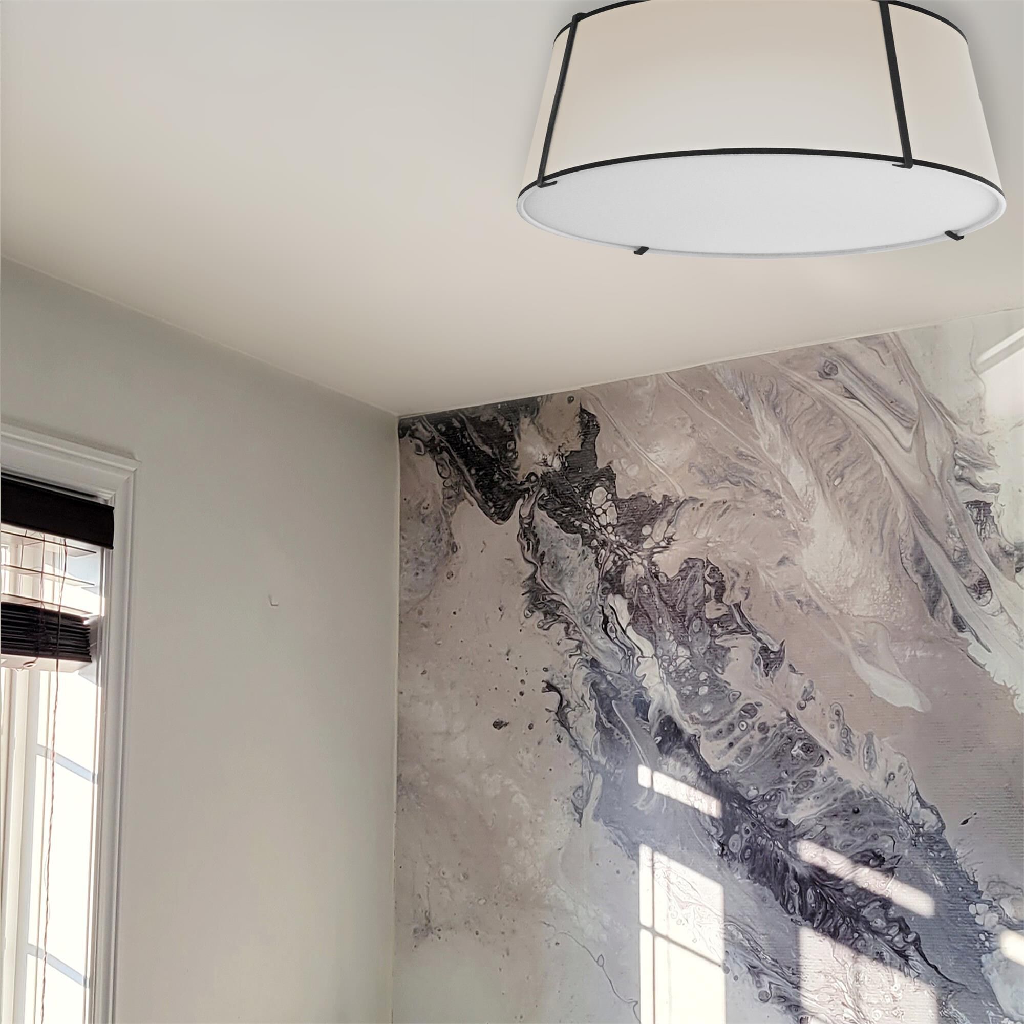 Trapezoid 22 Inch 4 Light Flush Mount by Dainolite