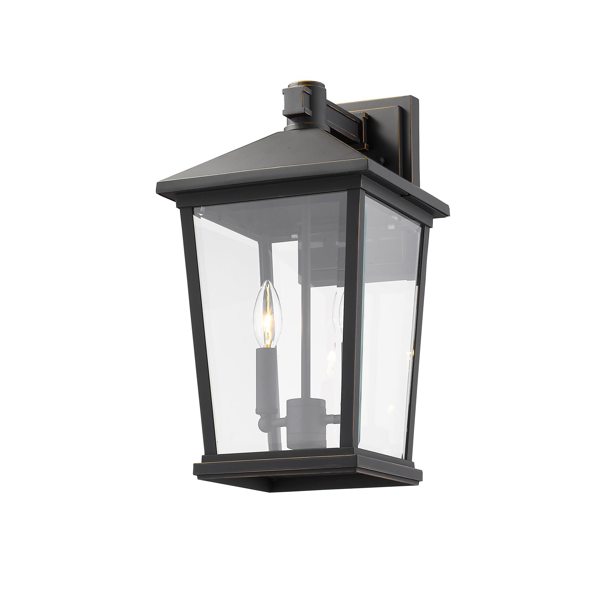 Shown in Oil Rubbed Bronze finish and Glass shade
