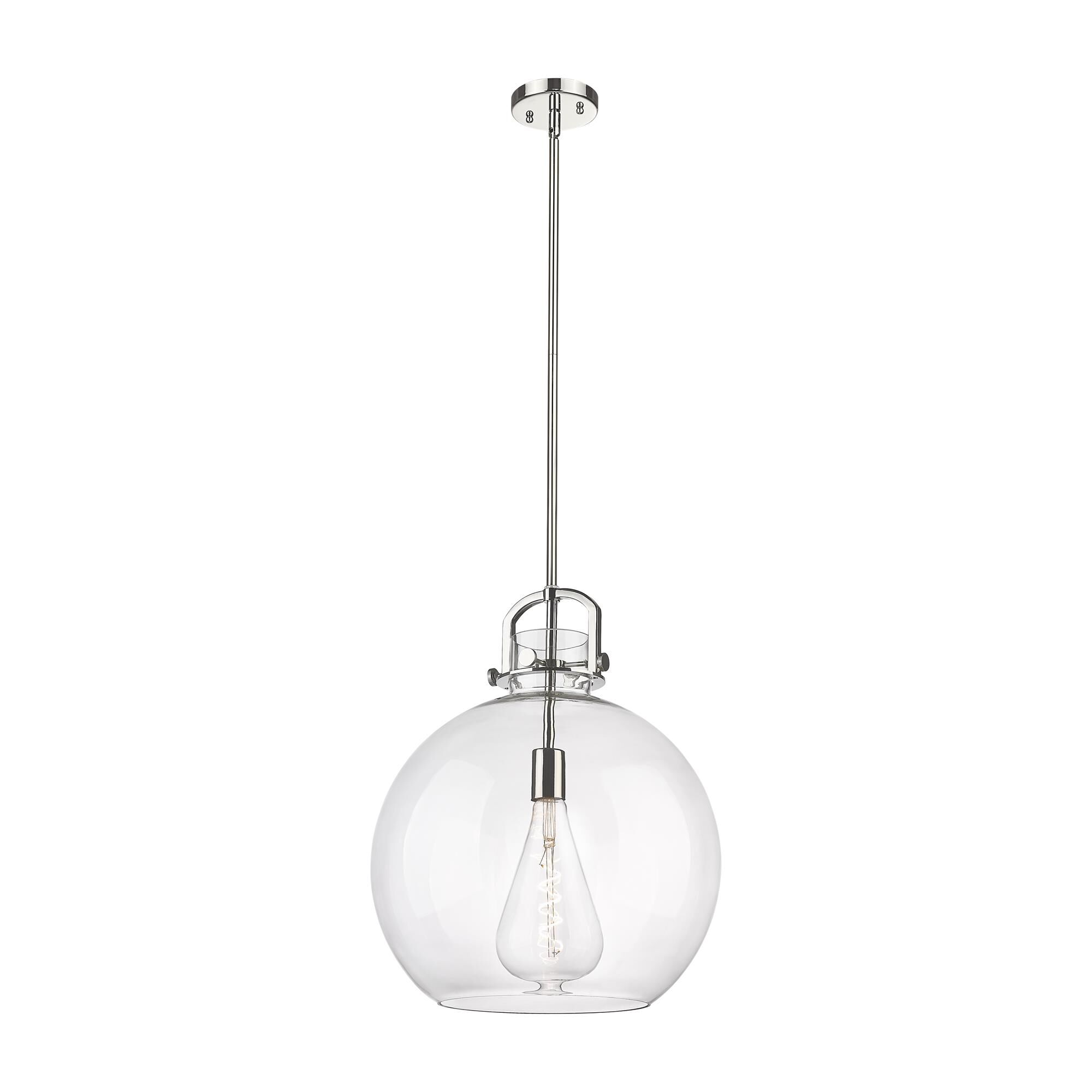 Shown in Polished Nickel finish and Clear glass