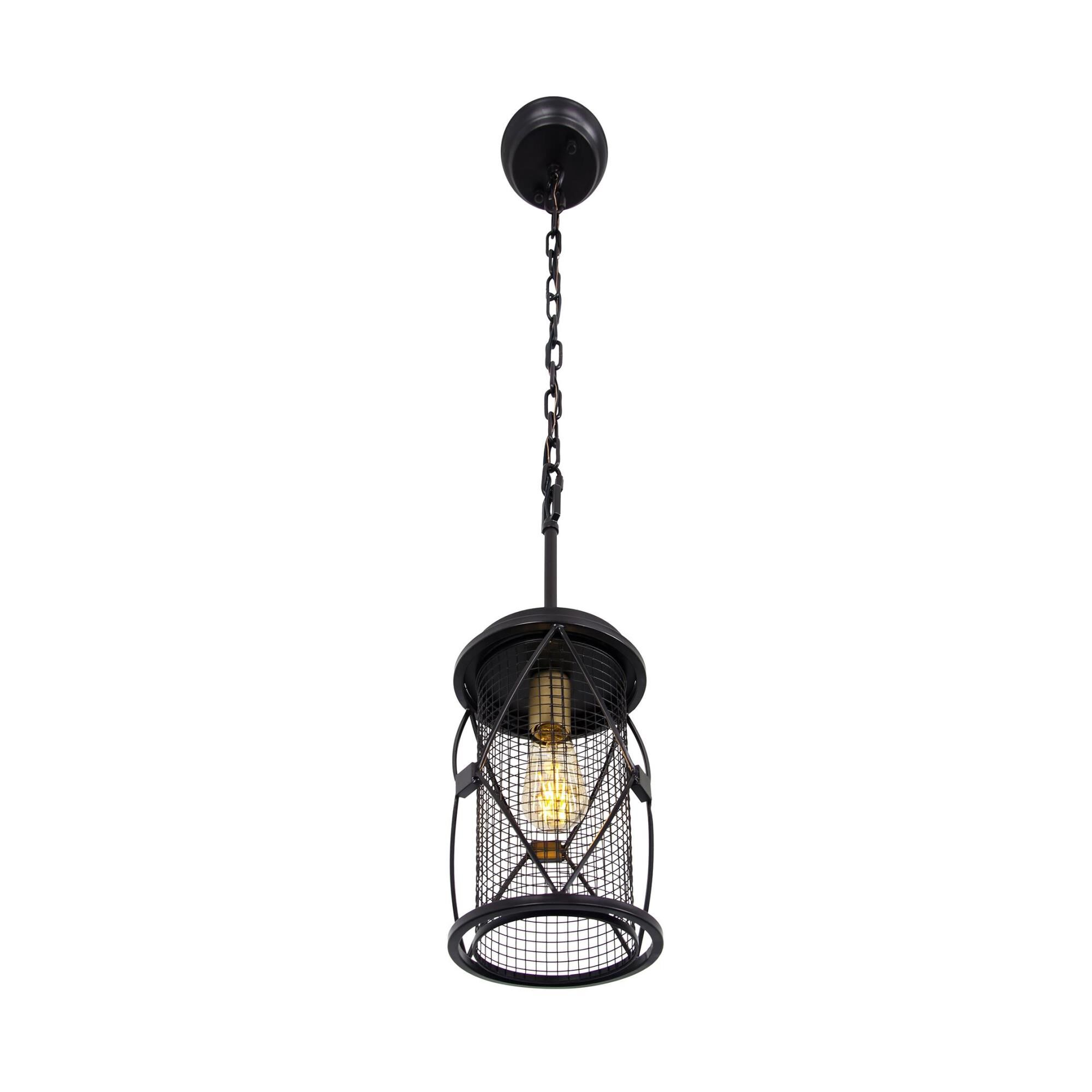 Shown in Warm Bronze/Gold finish and Warm Bronze Diamond Shaped Metalwork Over Mesh shade