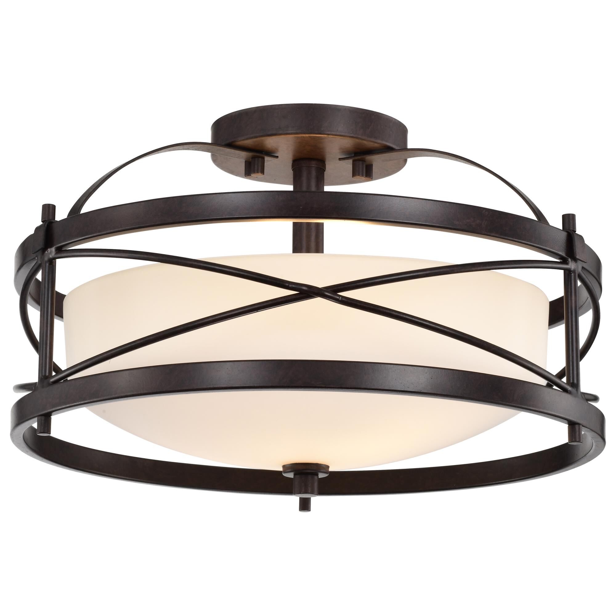 Ginger 14 Inch 2 Light Semi Flush Mount by Nuvo Lighting