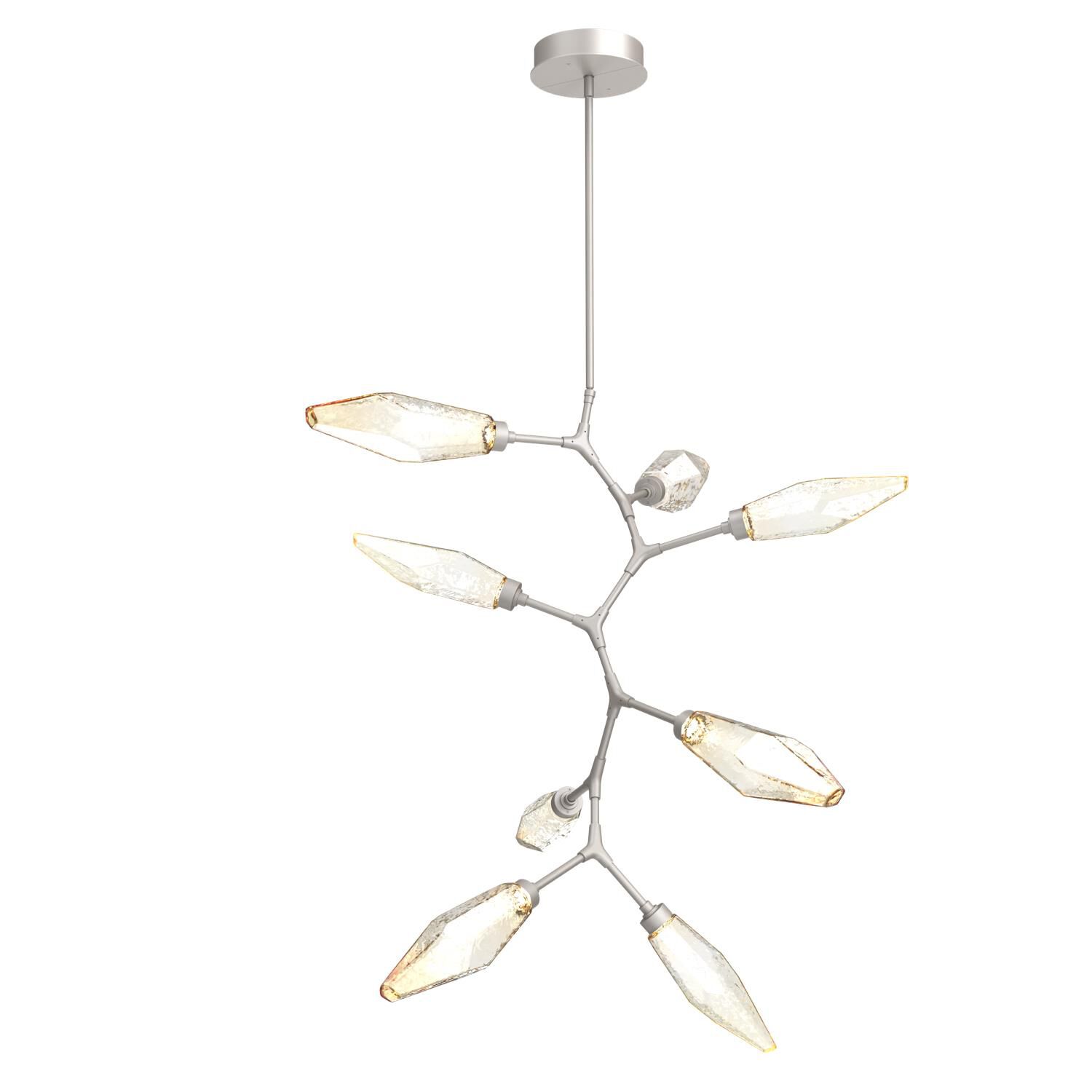 Shown in Metallic Beige Silver finish and Chilled Amber glass