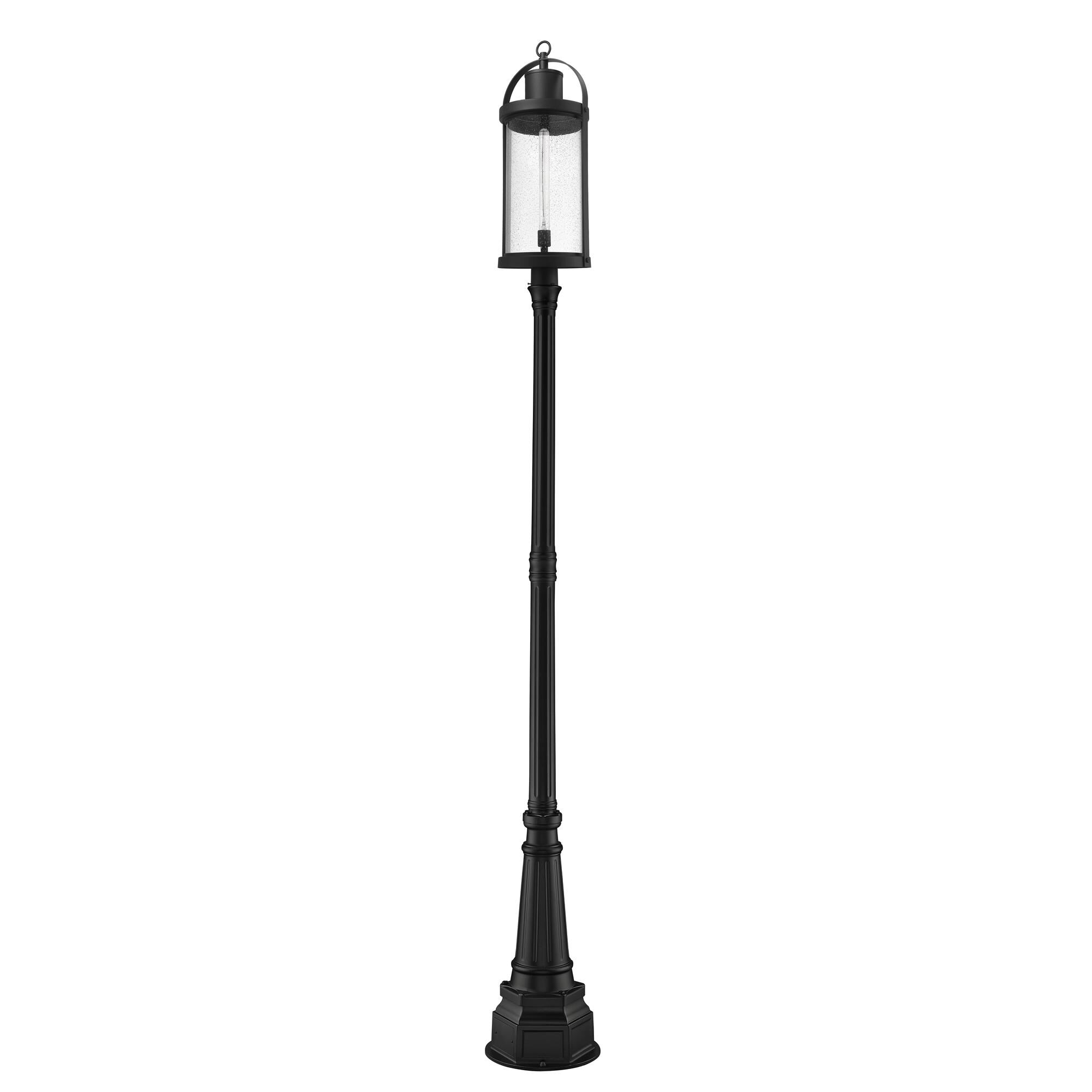 Shown in Black finish and Glass shade