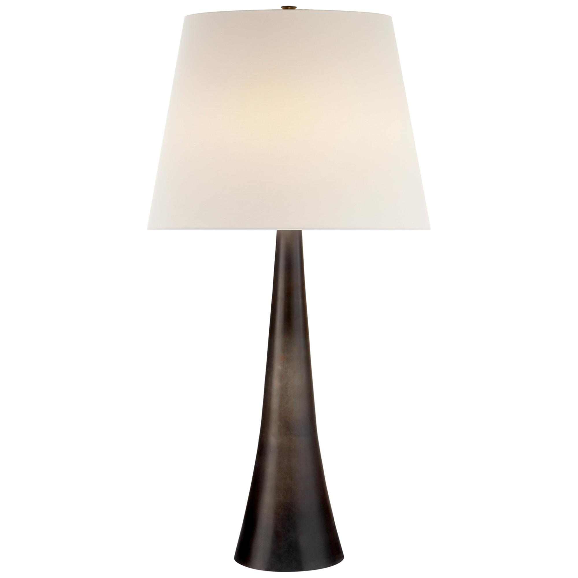 Shown in Aged Iron finish and Linen shade