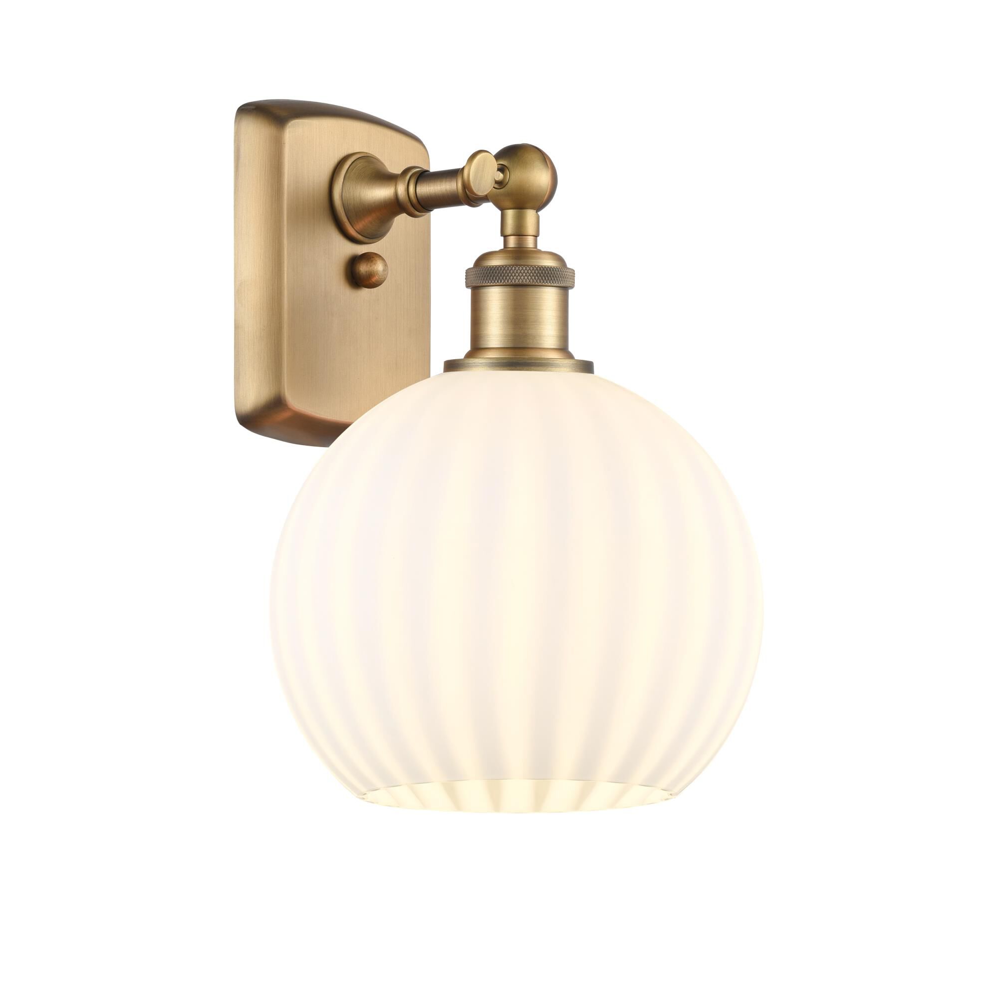 Shown in Brushed Brass finish and White Venetian glass
