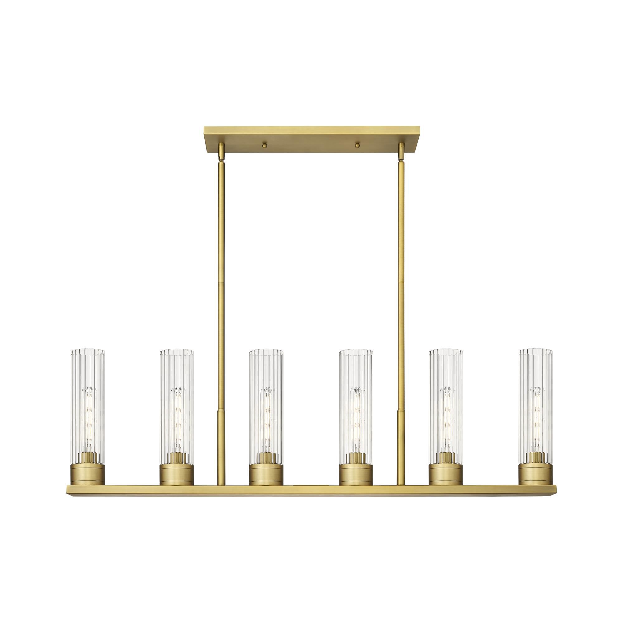 Shown in Brushed Brass finish and Clear glass and Clear Glass shade