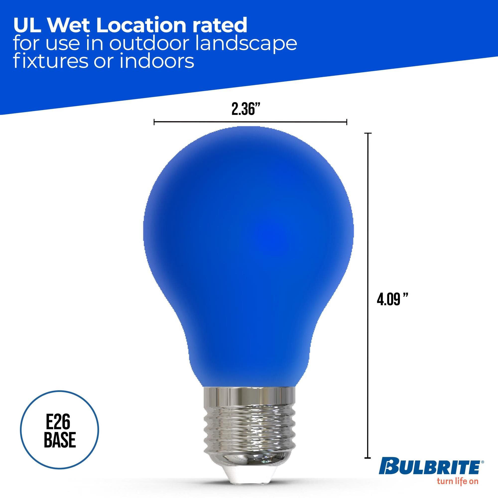 Ceramic Blue A19 Base E26 LED Light Bulb by Bulbrite