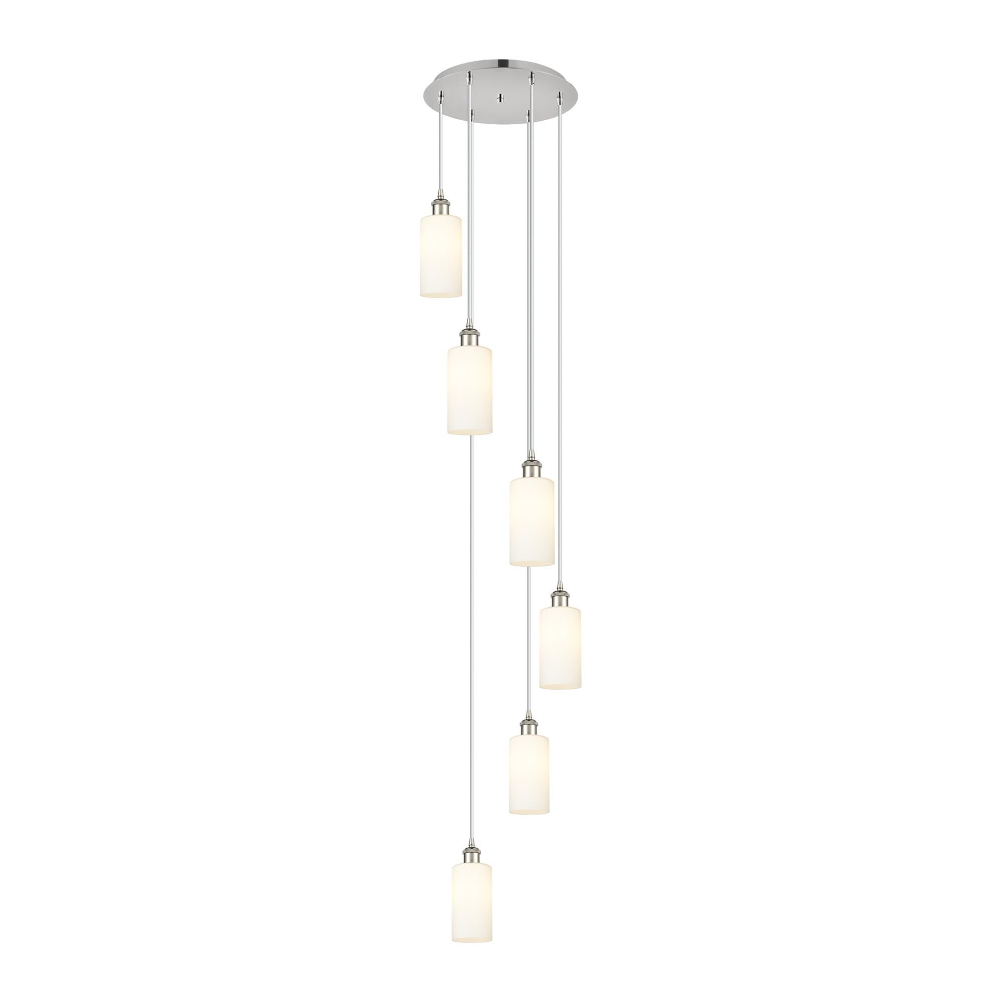 Shown in Polished Nickel finish and White shade