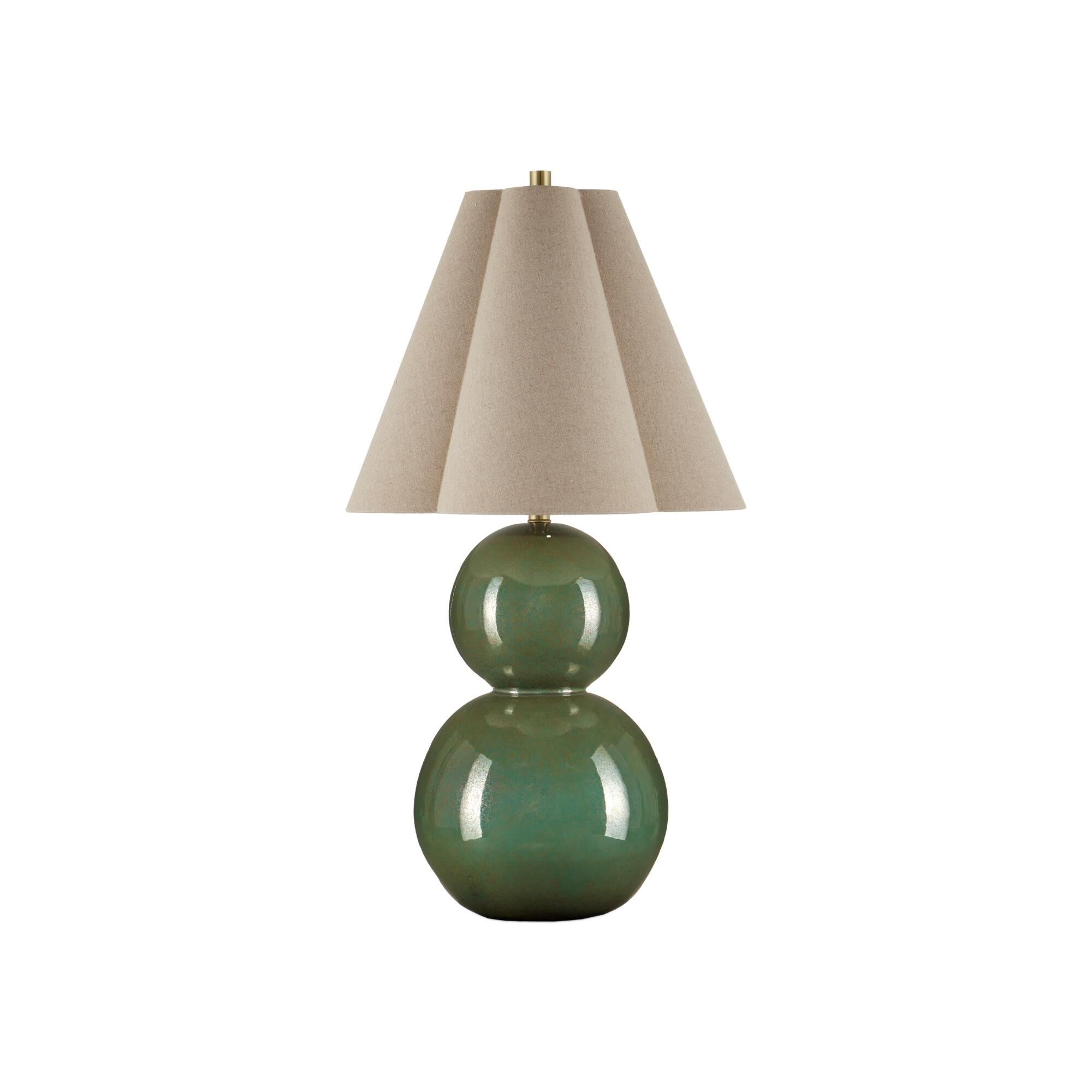 Shown in Green finish and Natural Linen shade