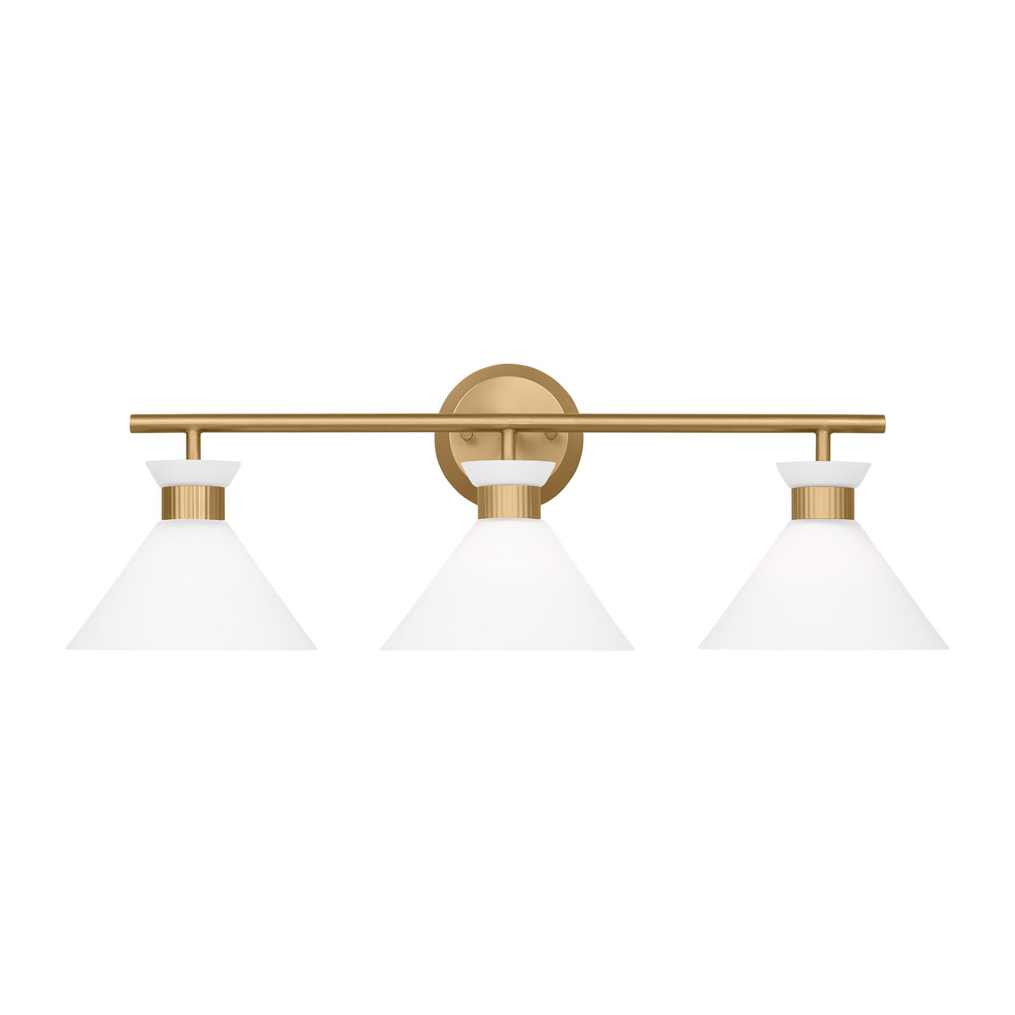 Shown in Satin Brass finish and Etched White Glass s shade