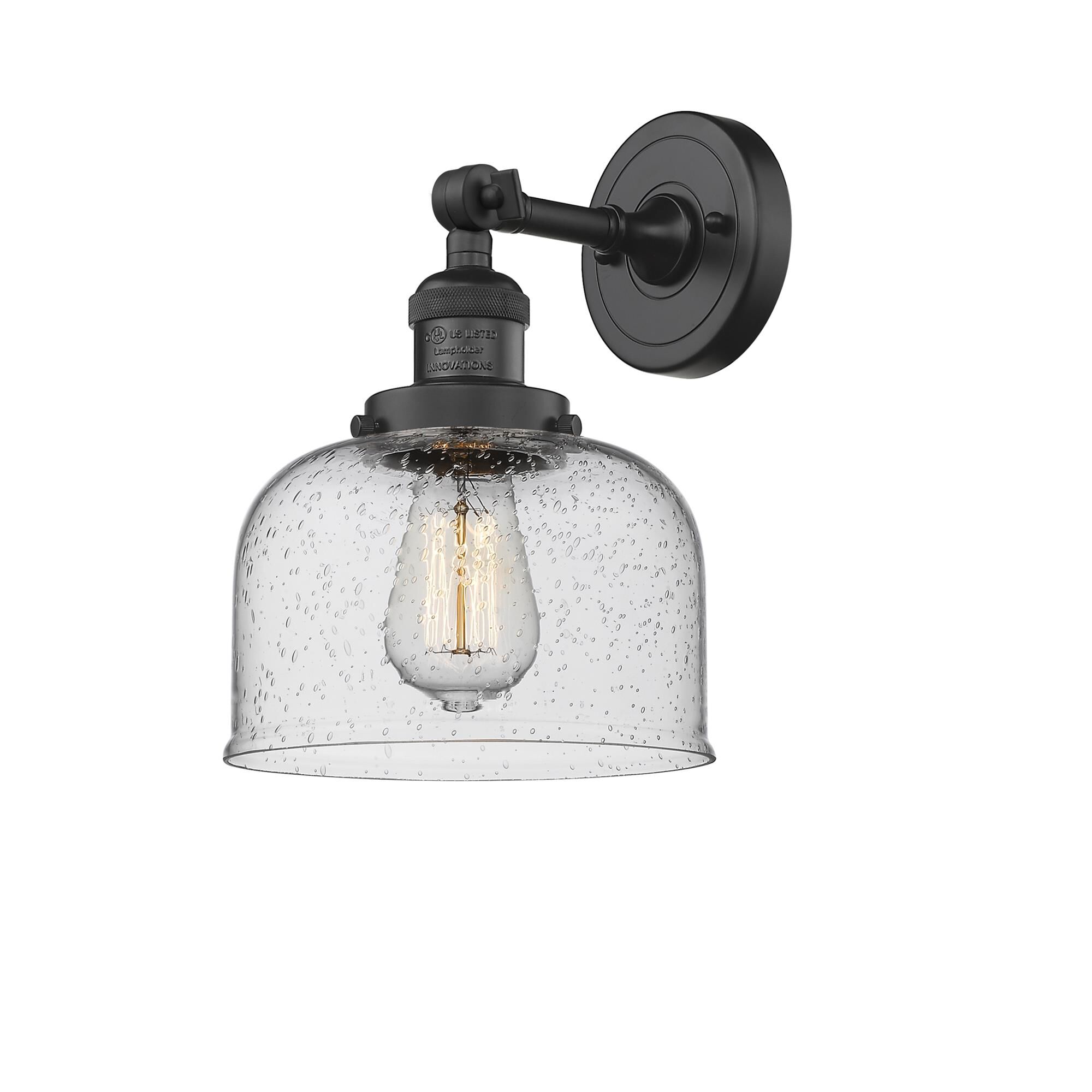 Shown in Matte Black finish and Seedy glass