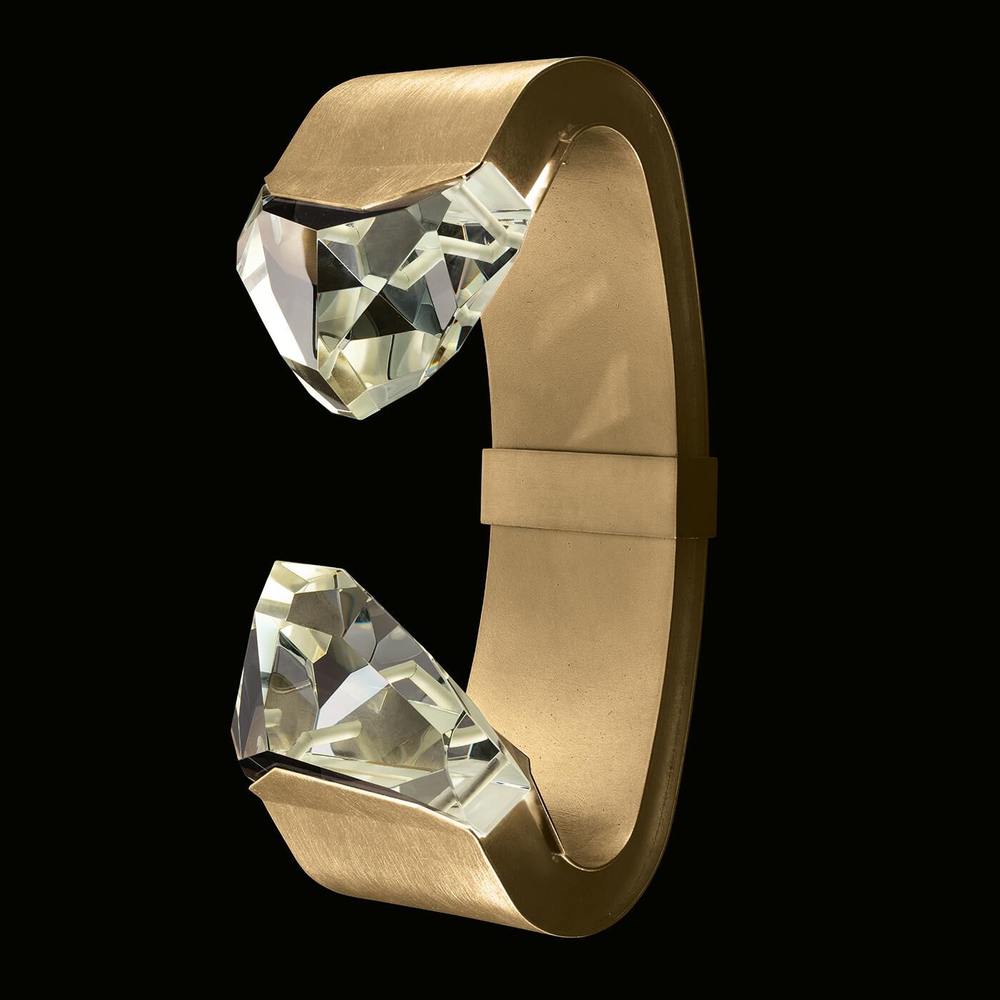 Shown in Gold finish and True crystal and False glass