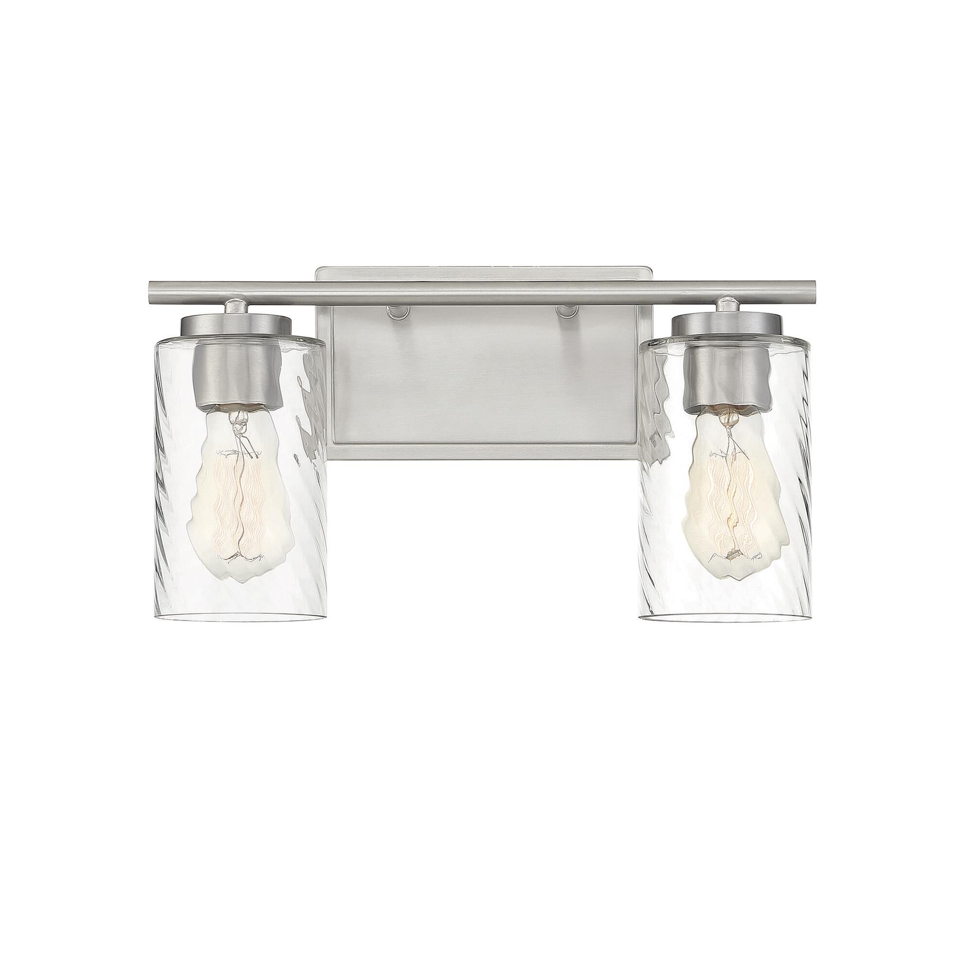 Shown in Brushed Nickel finish and Clear Swirl glass