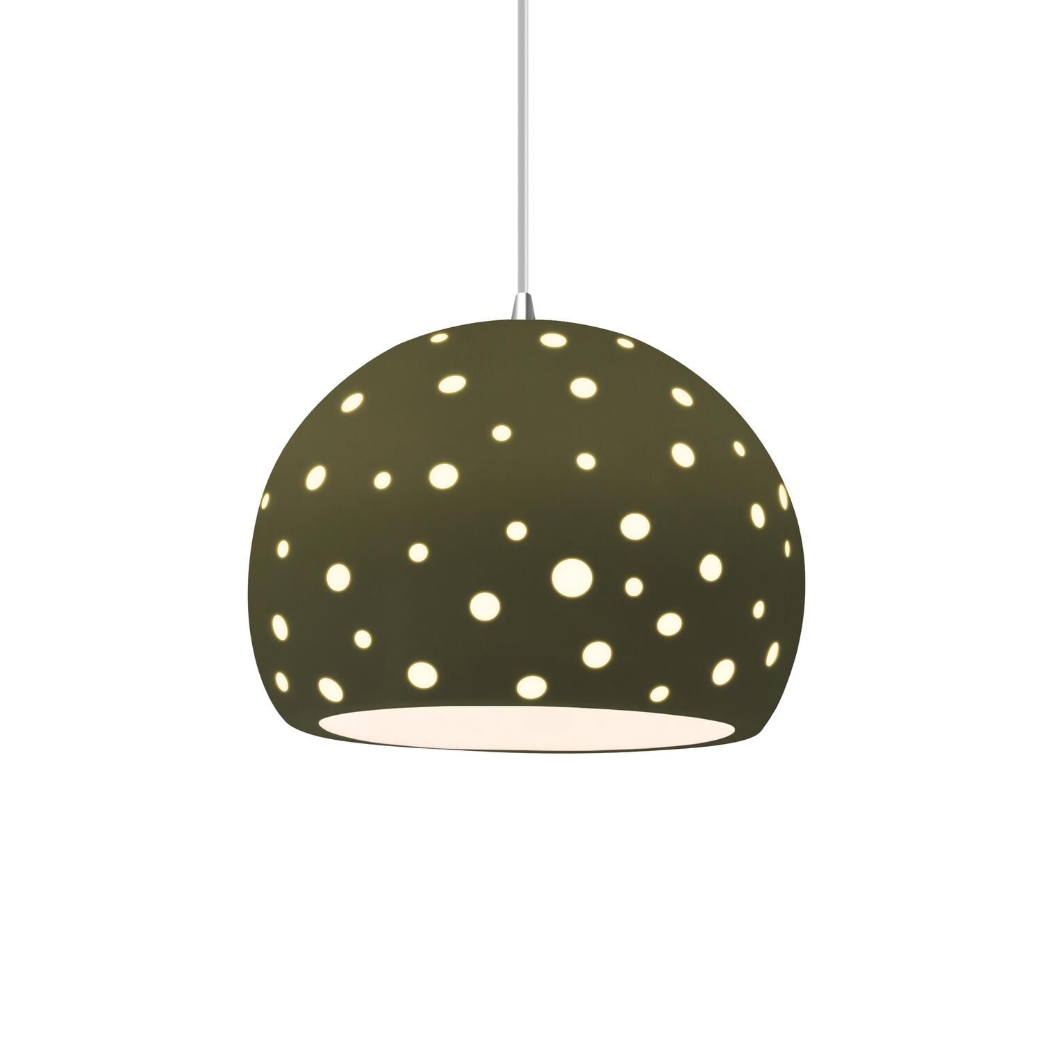 Shown in Polished Chrome finish and Matte Green shade