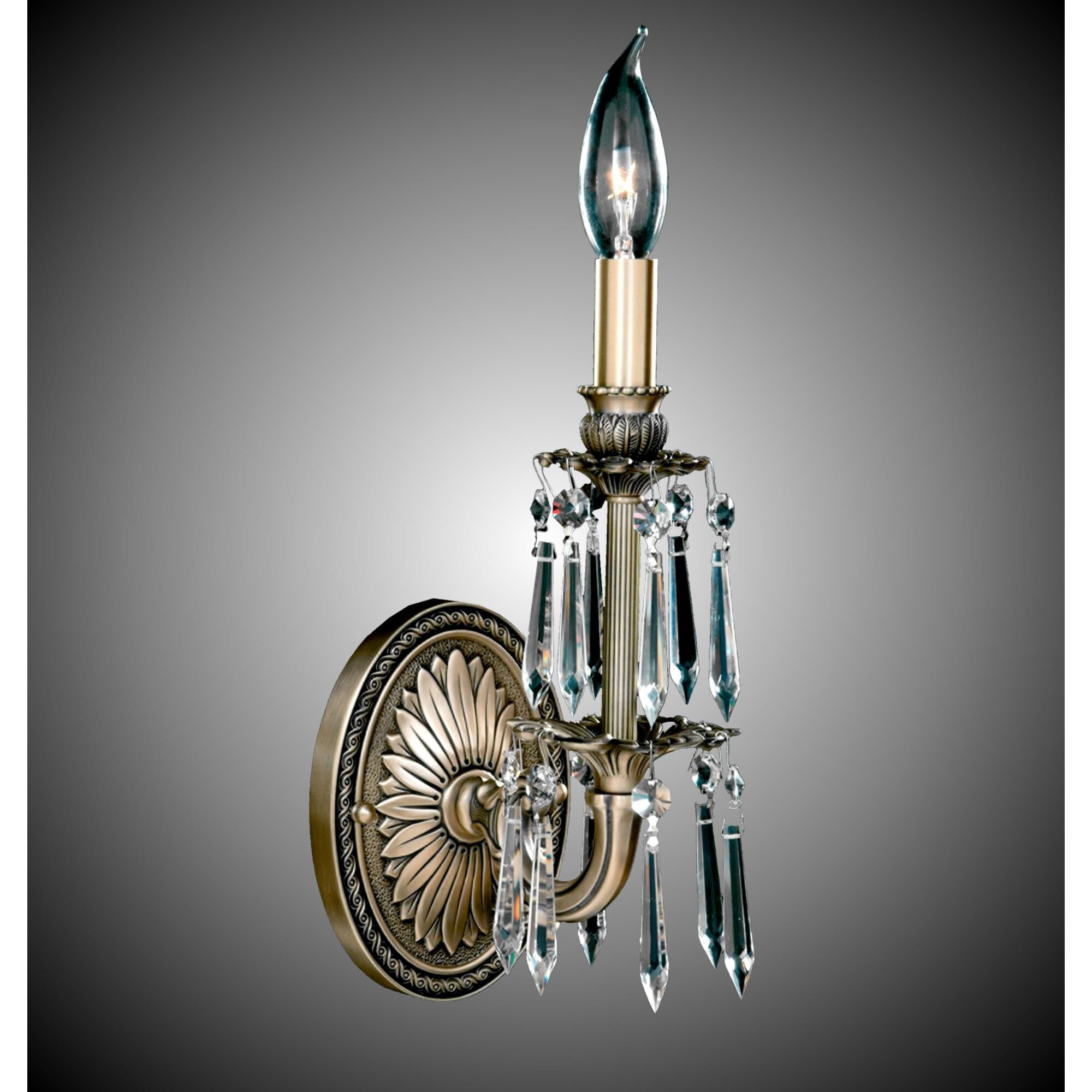 American Brass and Crystal 15 Inch Wall Sconce