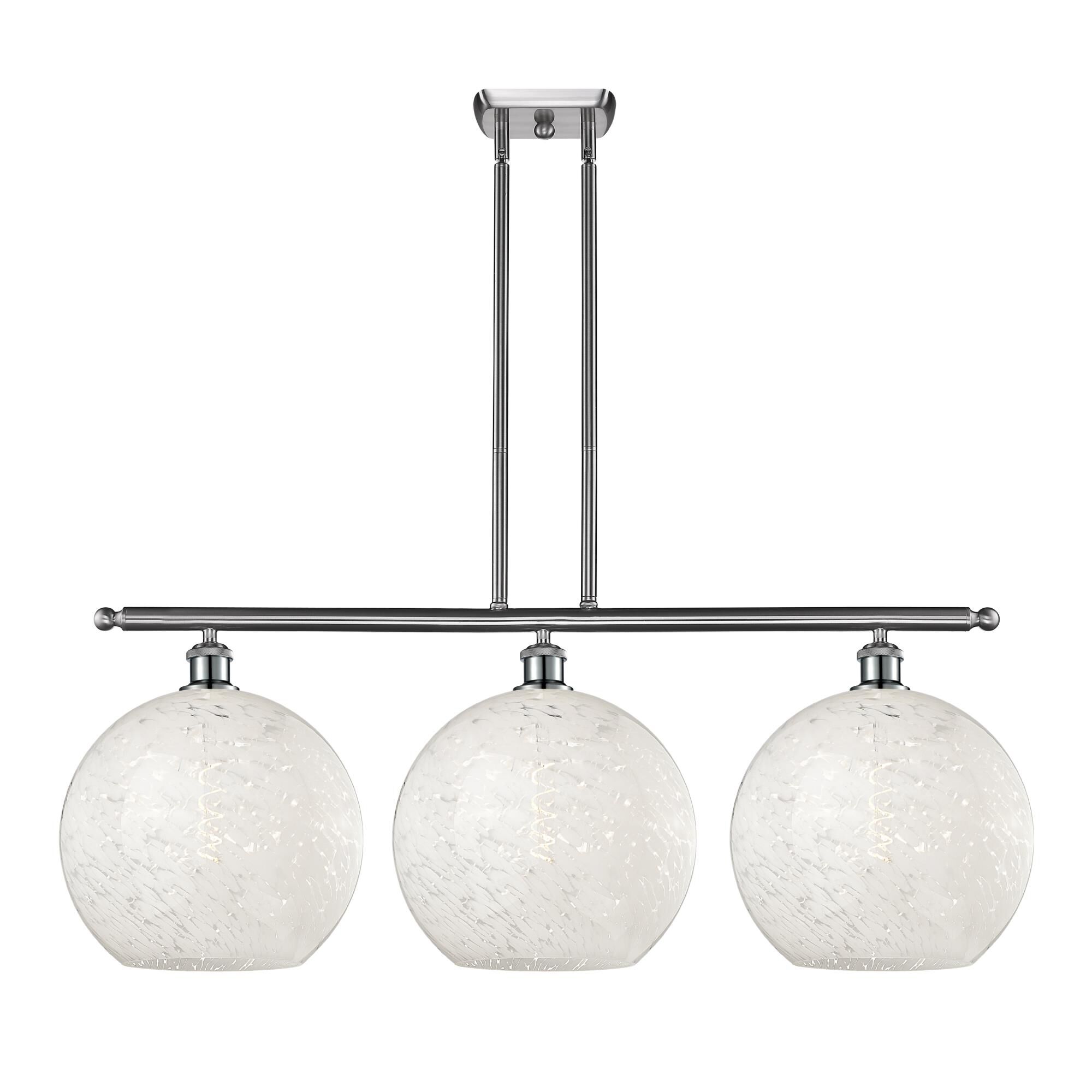 Bruno Marashlian White Mouchette 39 Inch Linear Suspension Light by Innovations Lighting