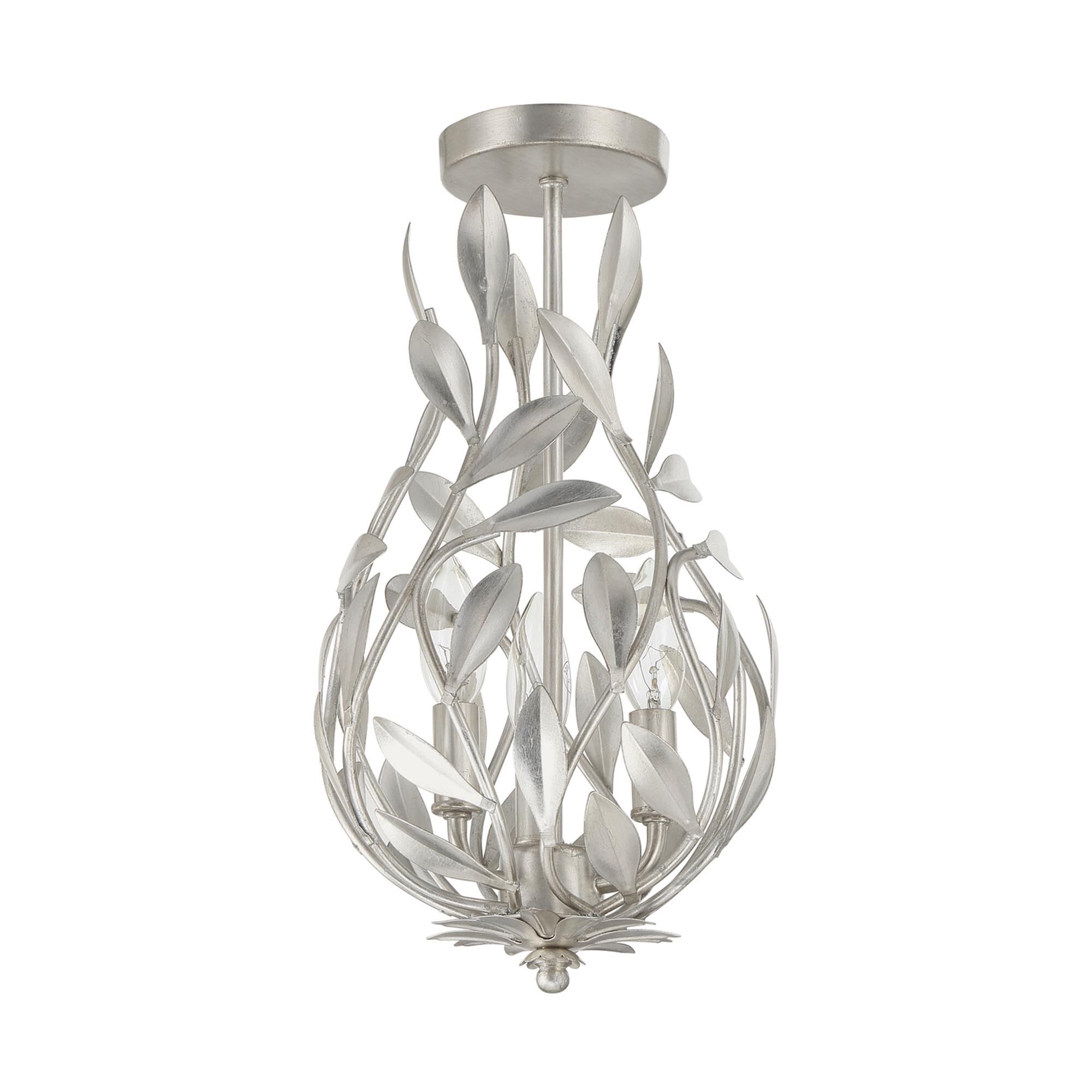 Broche 9 Inch Semi Flush Mount by Crystorama