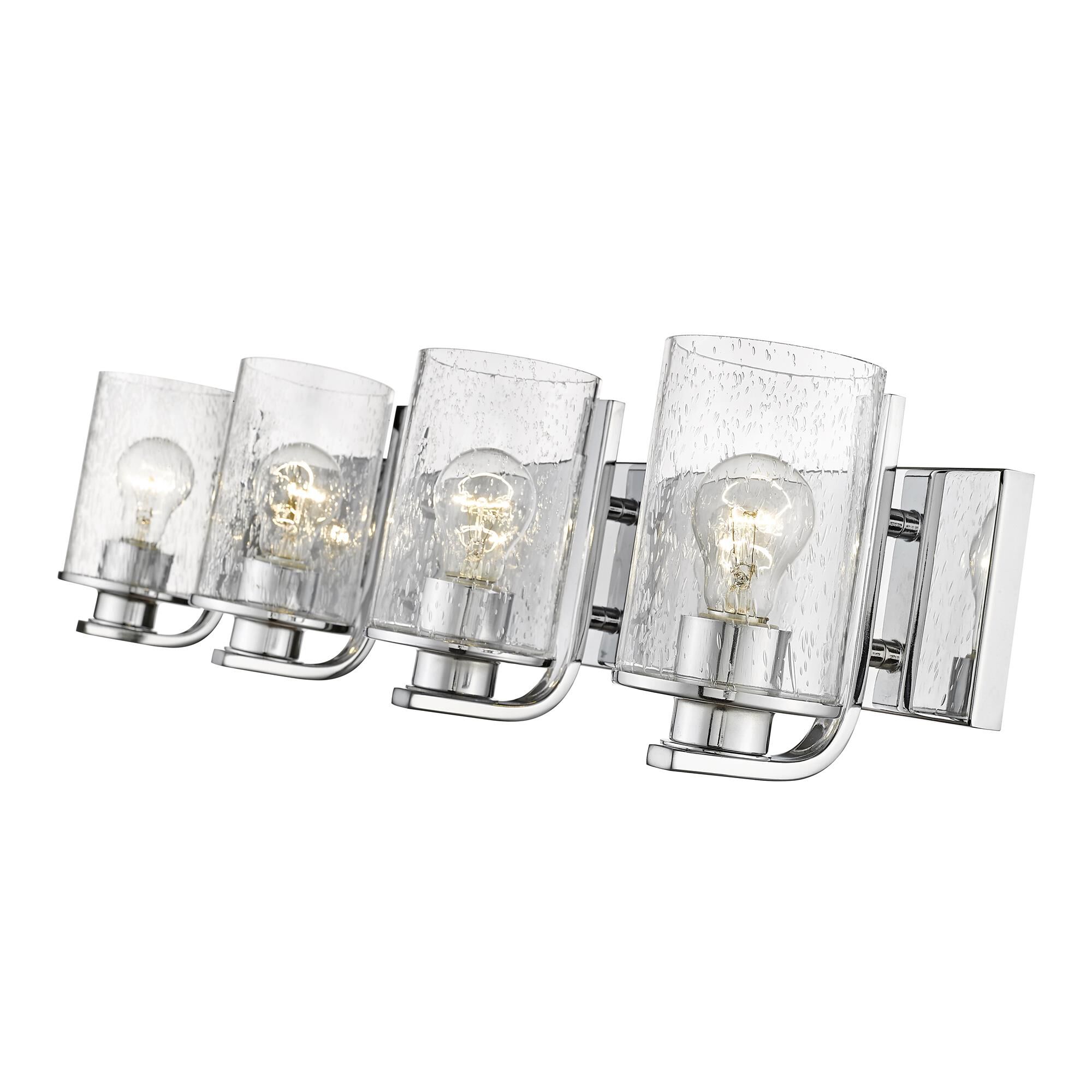 Shown in Chrome finish and Glass shade