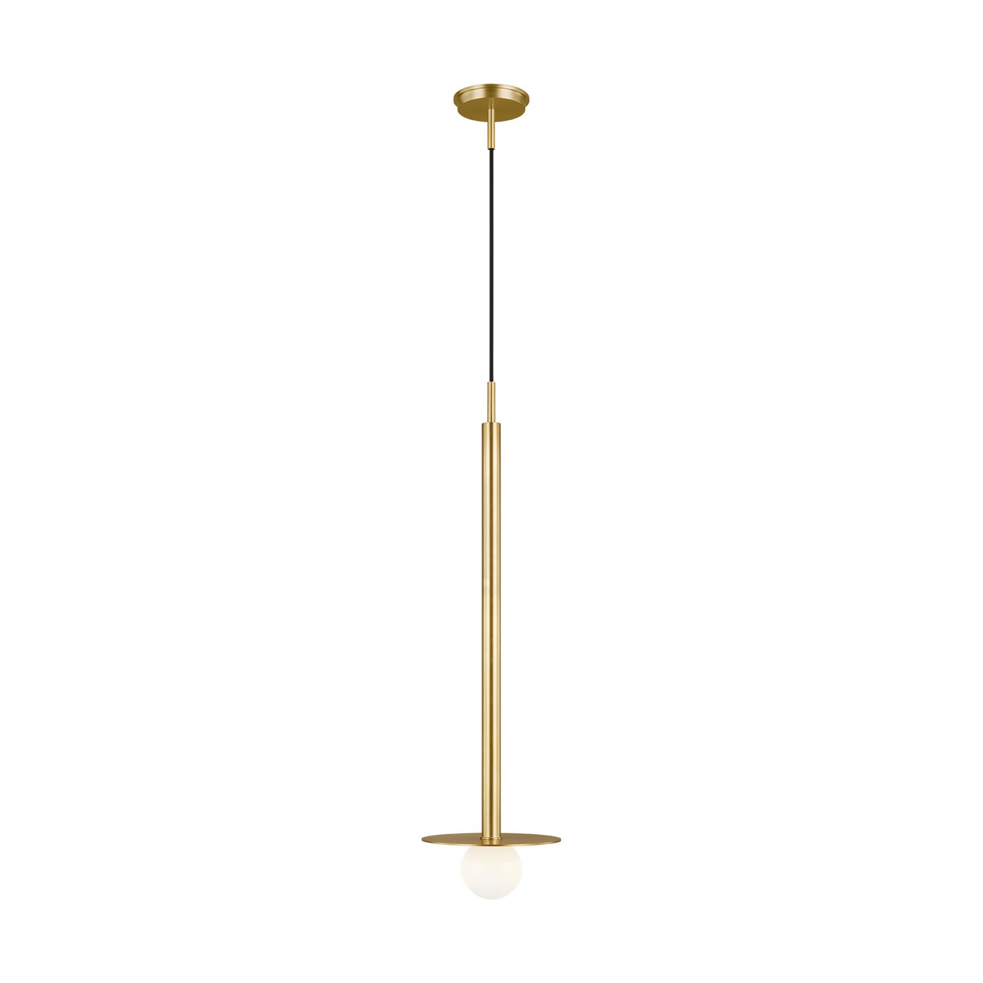 Shown in Burnished Brass finish and Milk Whitesteel glass