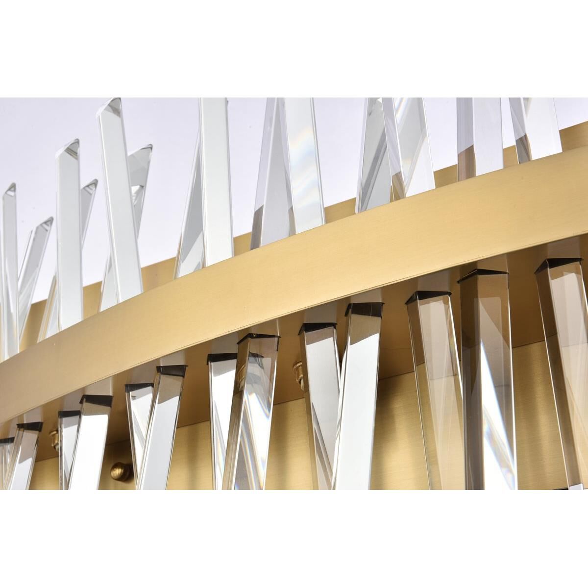 Shown in Satin Gold finish and Royal Cut crystal